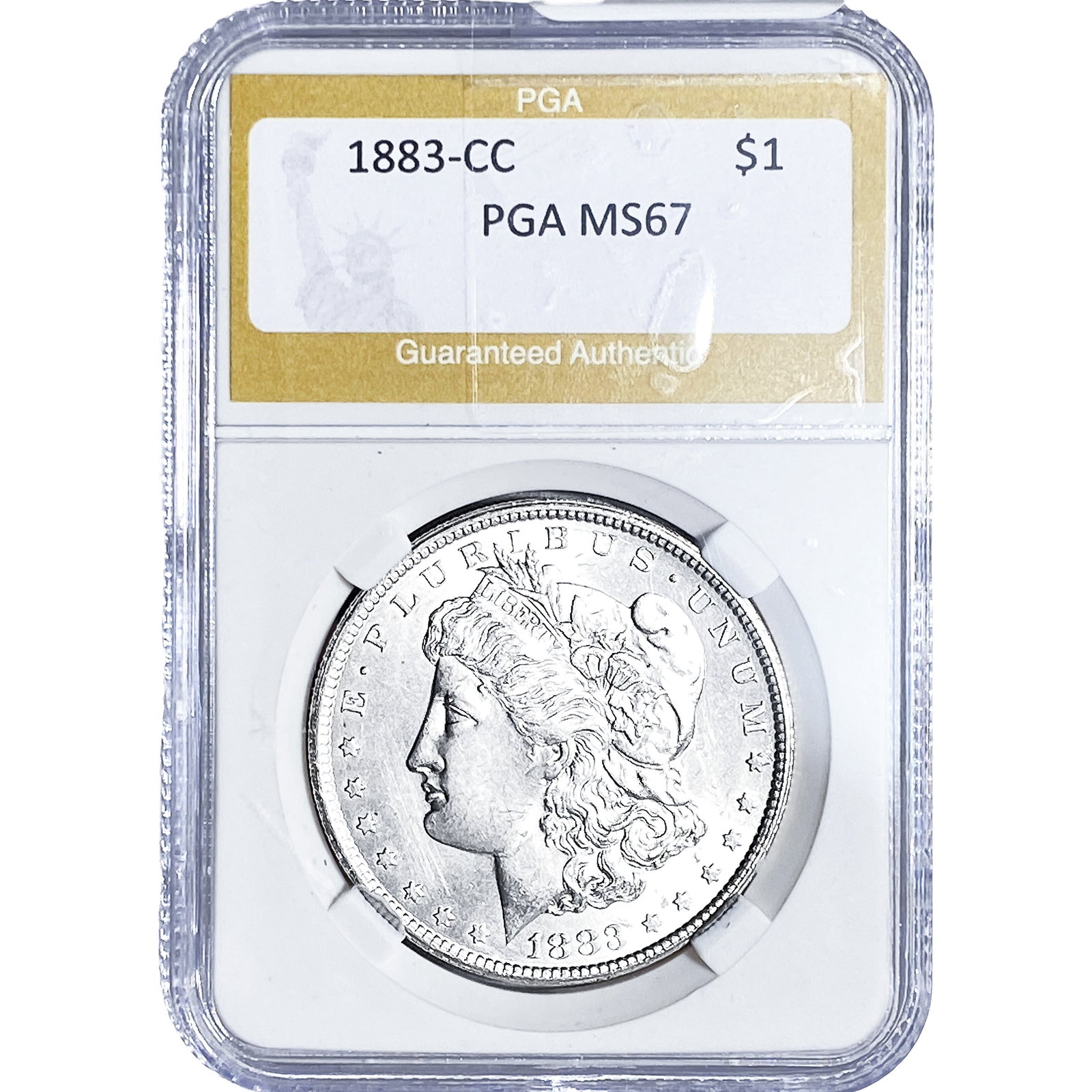 1883-CC Morgan Silver Dollar PGA MS67: 1883-CC Morgan Silver Dollar PGA MS67