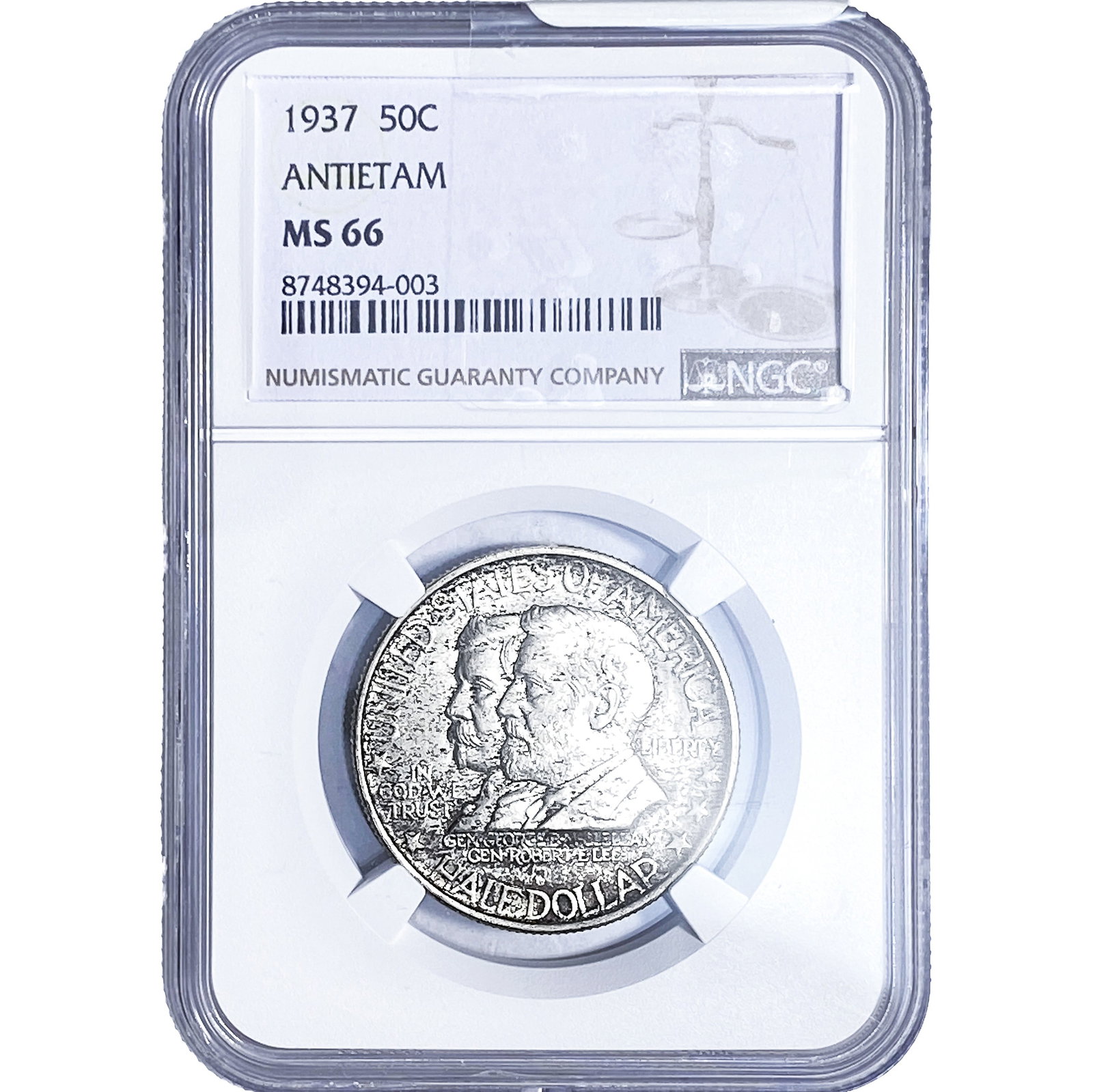 1937 Antietam Half Dollar NGC MS66: 1937 Antietam Half Dollar NGC MS66