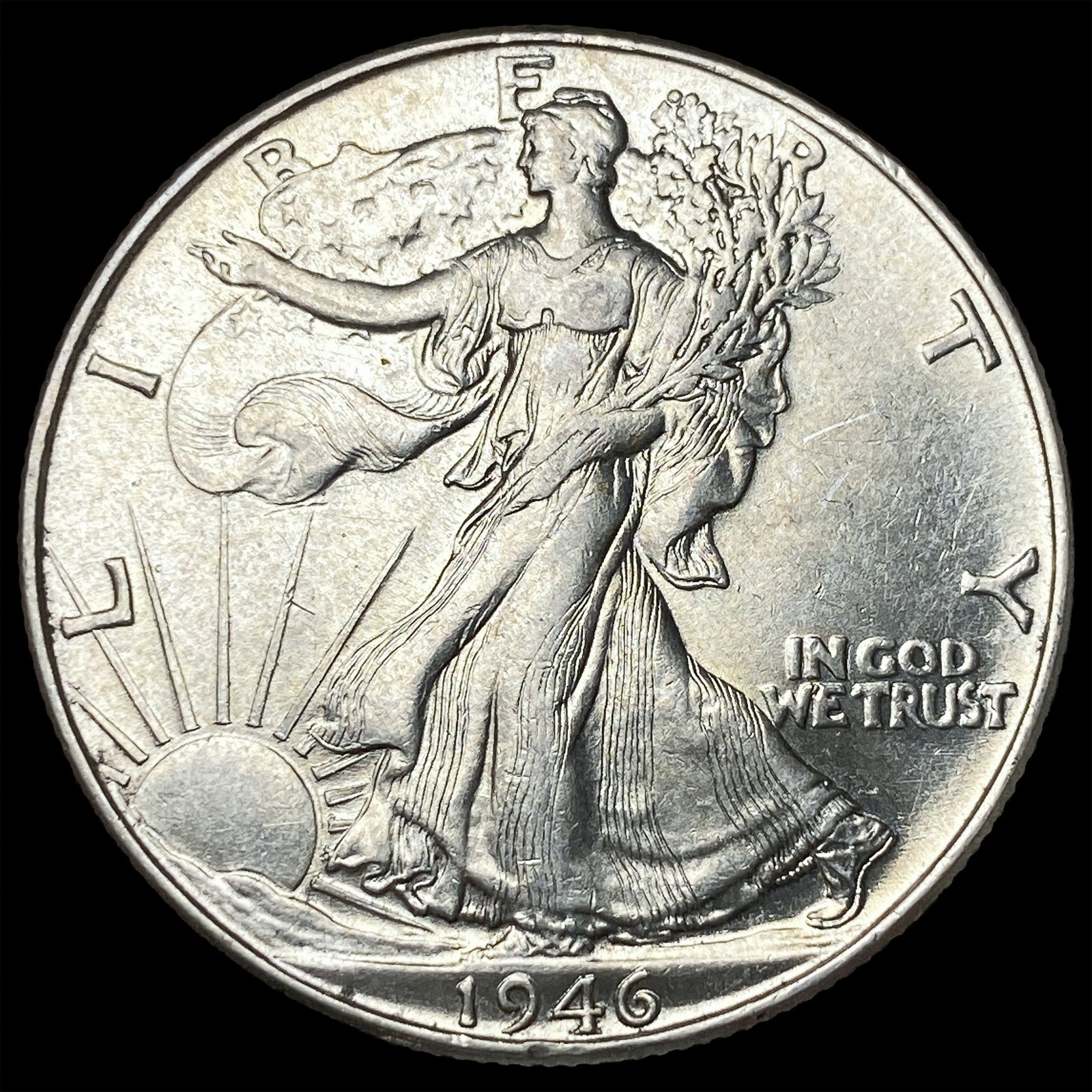 1946 Silver Half Dollar (Walking Liberty) CHOICE AU: 1946 Silver Half Dollar (Walking Liberty) CHOICE AU