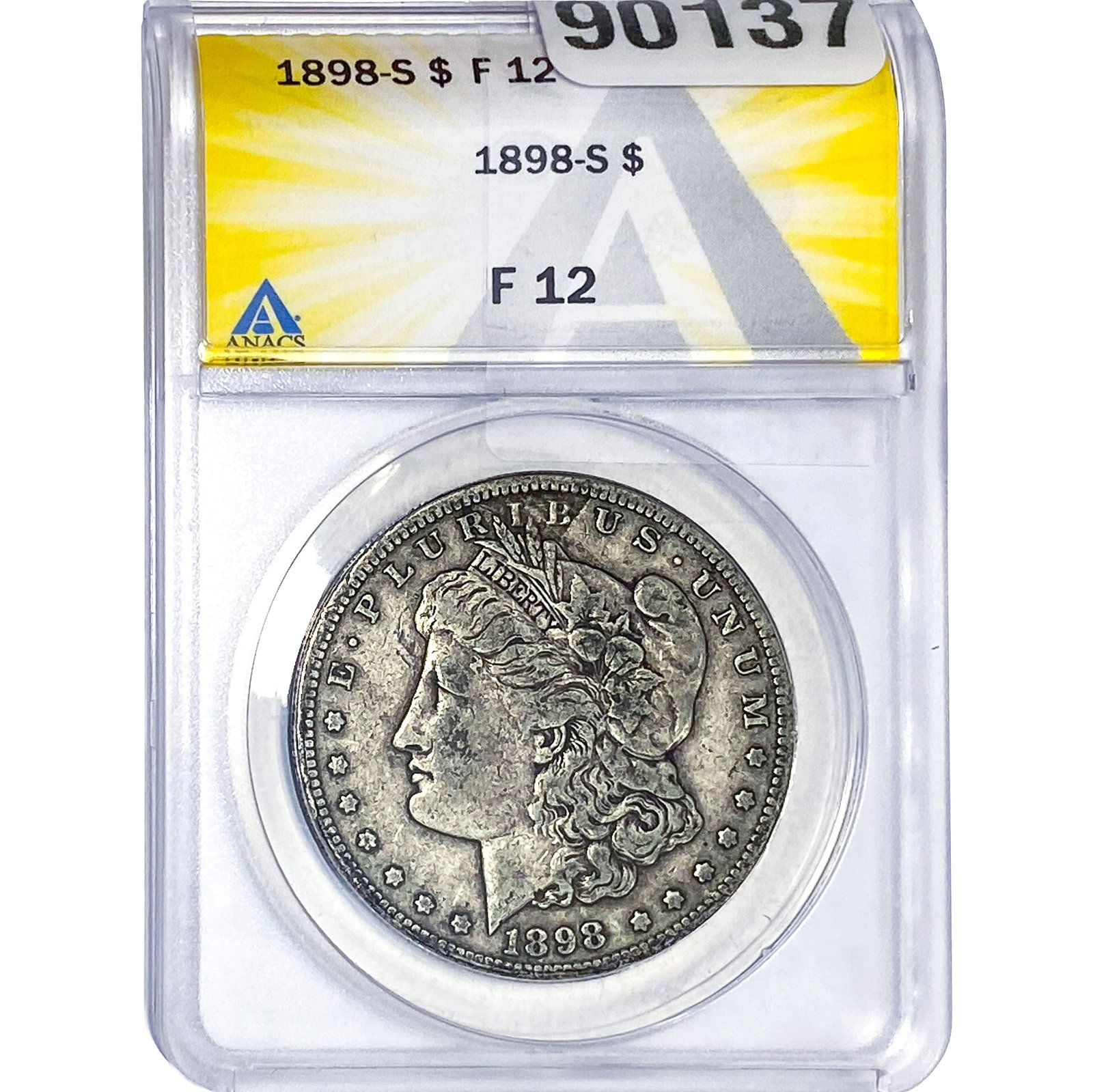 1898-S Morgan Silver Dollar ANACS F12: 1898-S Morgan Silver Dollar ANACS F12