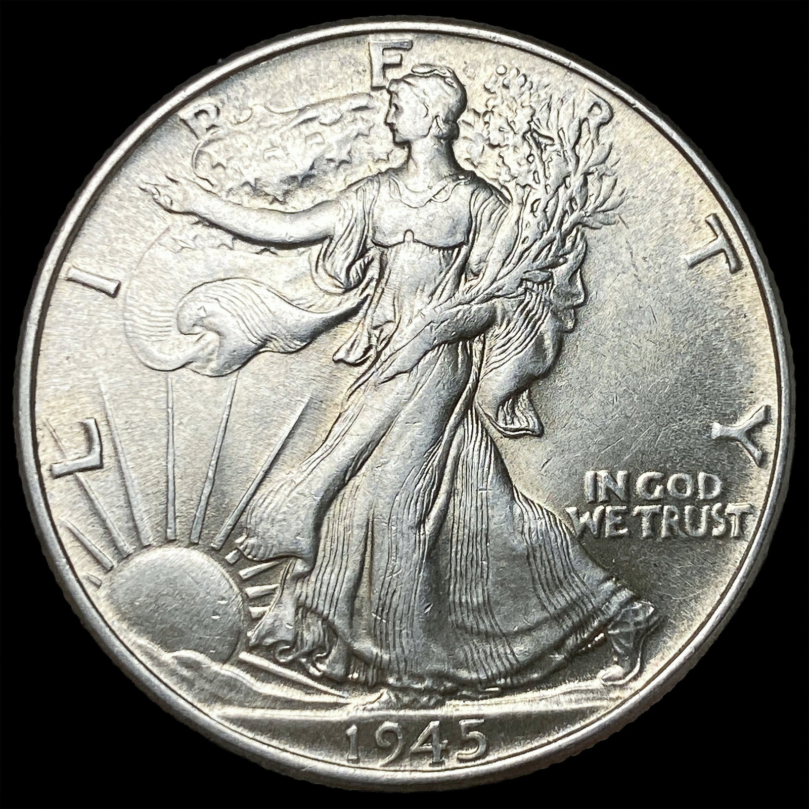 1945-S Silver Walking Liberty Half Dollar CHOICE AU: 1945-S Silver Walking Liberty Half Dollar CHOICE AU
