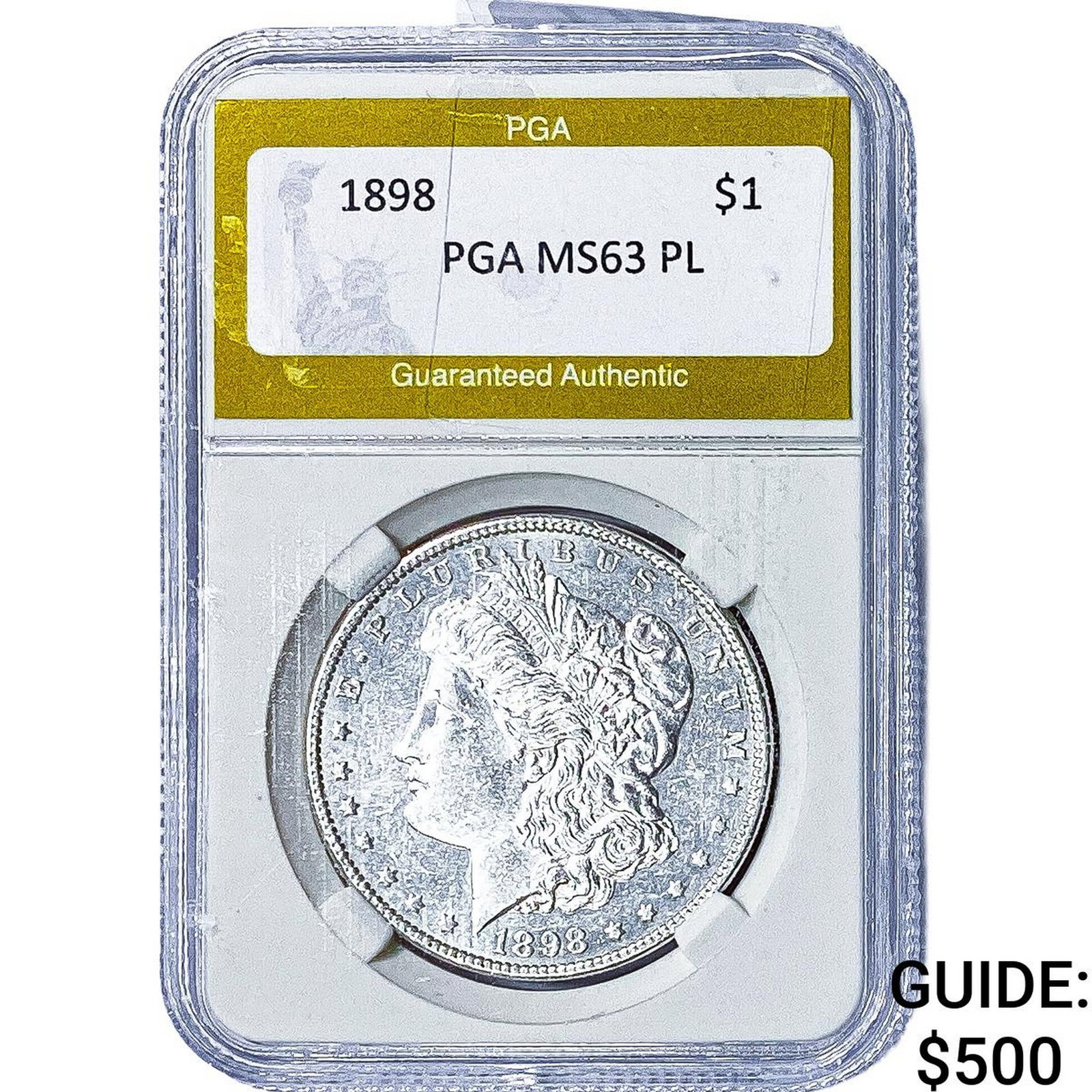 1898 Morgan Silver Dollar PGA MS63 PL: 1898 Morgan Silver Dollar PGA MS63 PL
