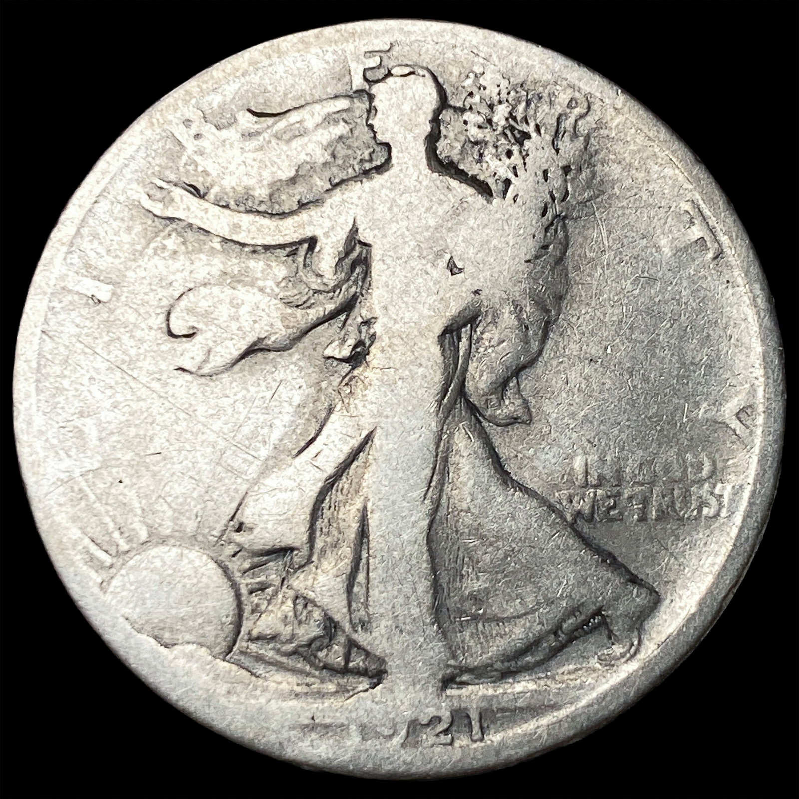 1921-D Silver Half Dollar NICELY CIRCULATED: 1921-D Silver Half Dollar NICELY CIRCULATED