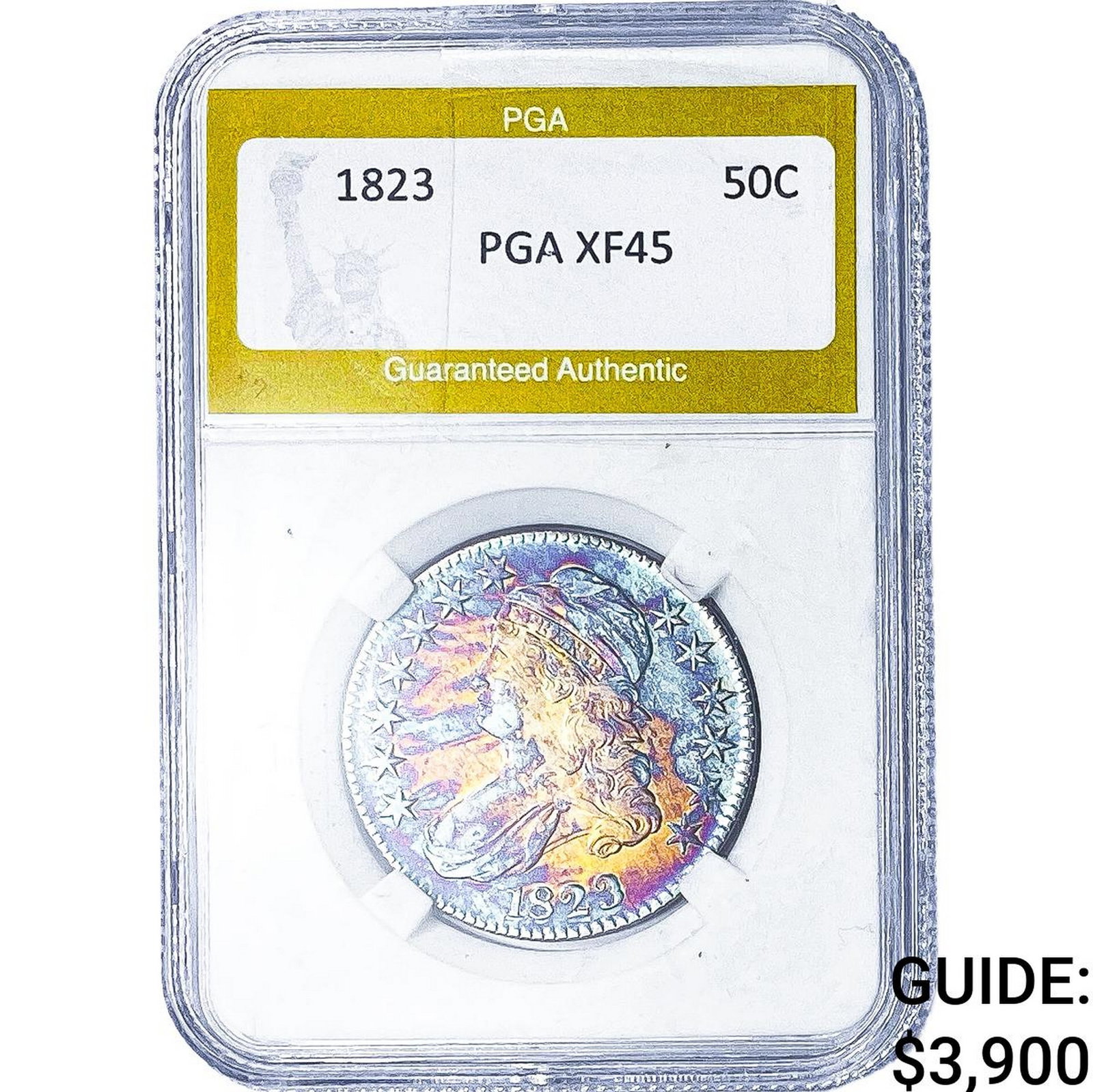 1823 Capped Bust Half Dollar PGA XF45: 1823 Capped Bust Half Dollar PGA XF45