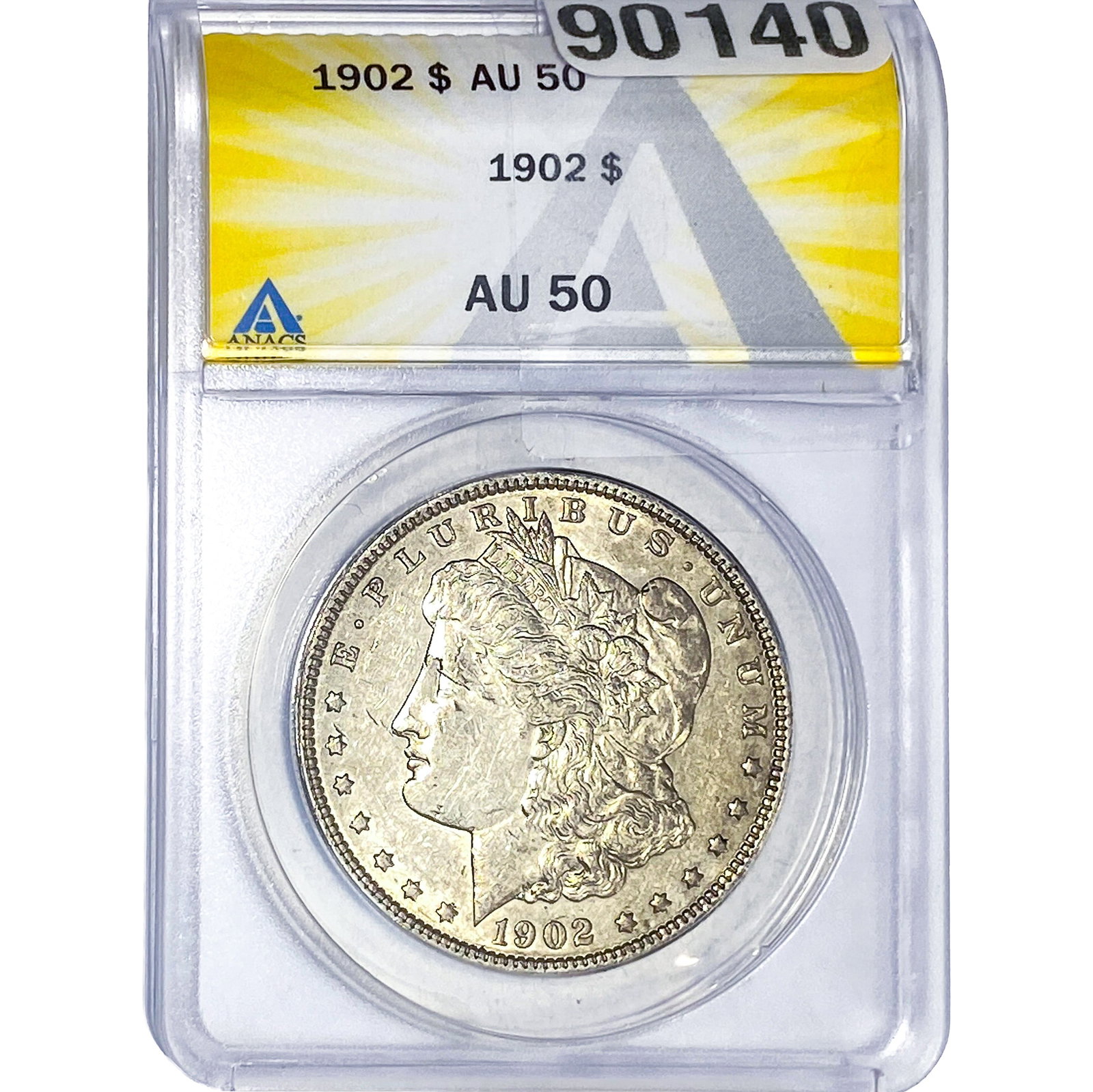 1902 Morgan Silver Dollar ANACS AU50: 1902 Morgan Silver Dollar ANACS AU50