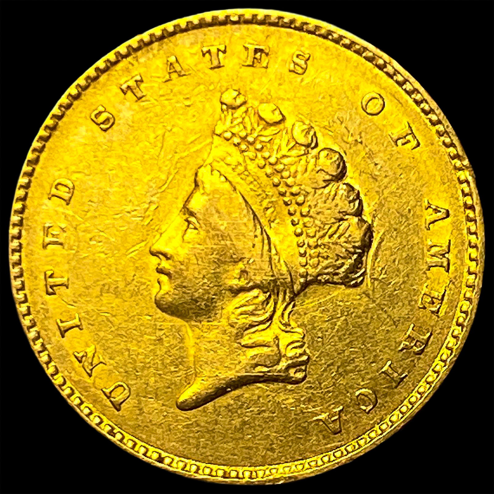 1855 Gold $1 Indian Princess Head Type 2 CLOSELY UNCIRCULATED: 1855 Gold $1 Indian Princess Head Type 2 CLOSELY UNCIRCULATED
