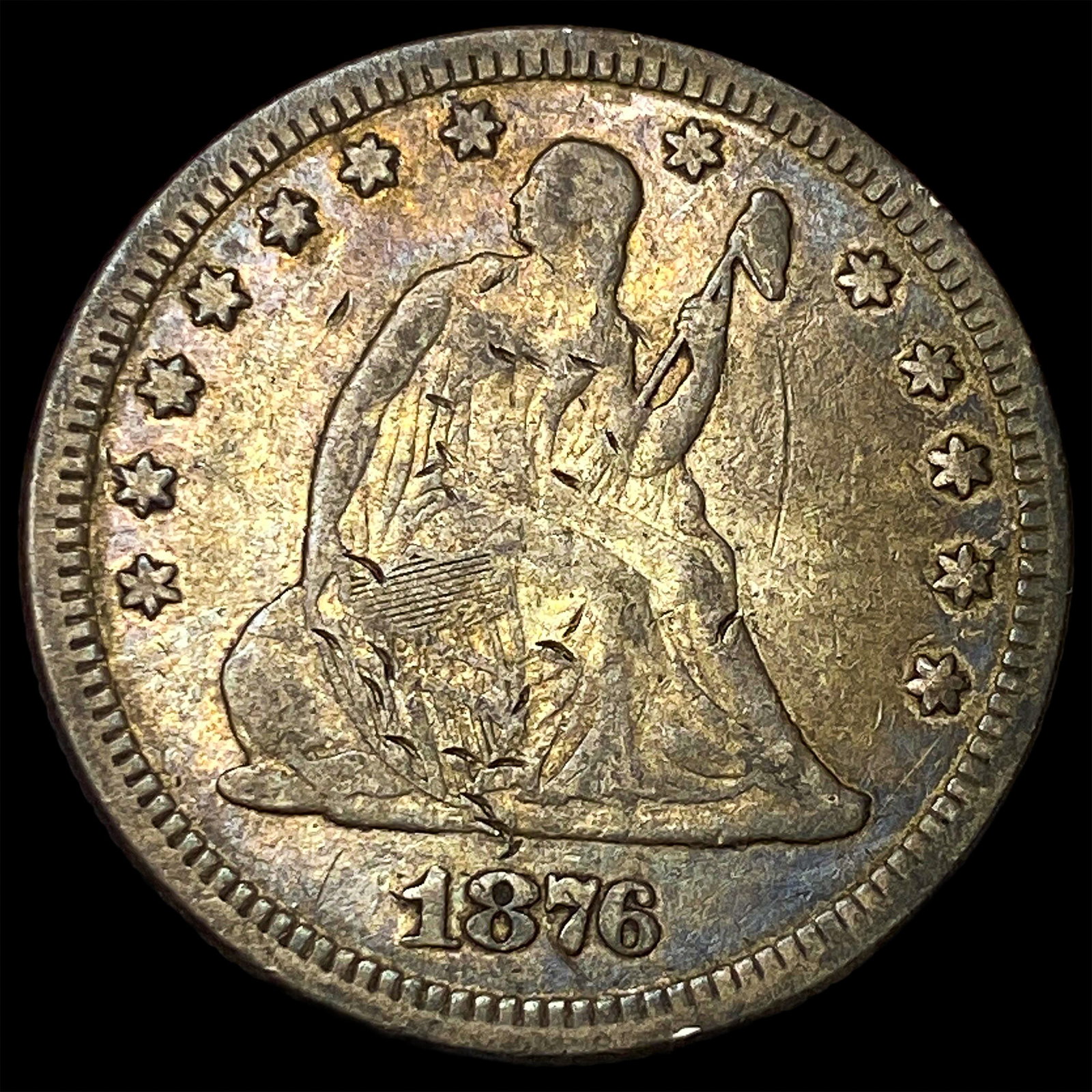 1876 Seated Liberty Quarter ABOUT UNCIRCULATED: 1876 Seated Liberty Quarter ABOUT UNCIRCULATED