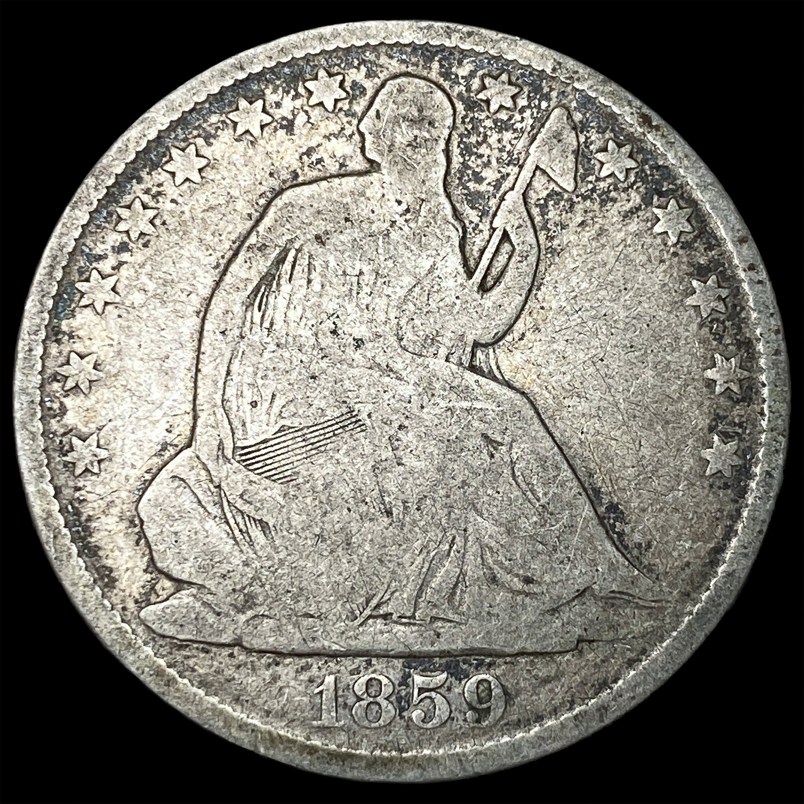 1859-O Silver Half Dollar NICELY CIRCULATED: 1859-O Silver Half Dollar NICELY CIRCULATED