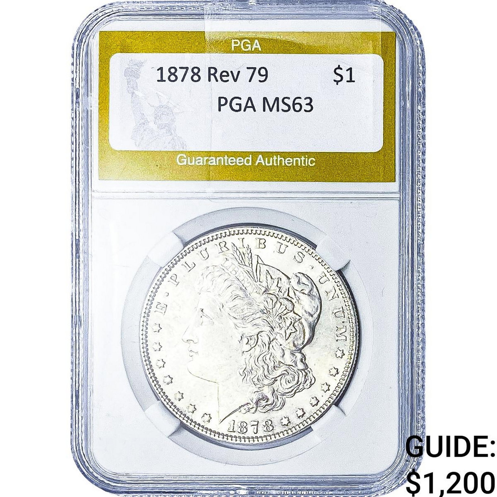 1878 Rev 79 Morgan Silver Dollar PGA MS63: 1878 Rev 79 Morgan Silver Dollar PGA MS63