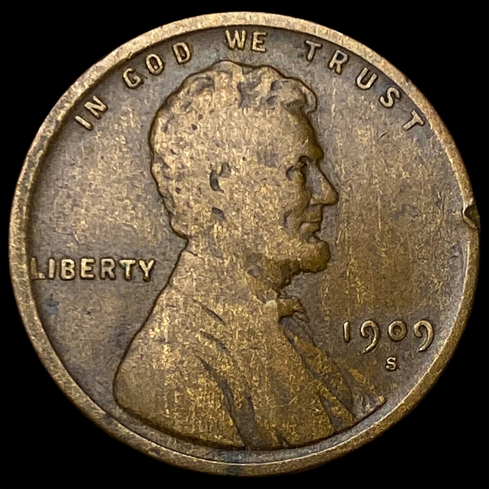1909-S Lincoln Wheat Cent LIGHTLY CIRCULATED: 1909-S Lincoln Wheat Cent LIGHTLY CIRCULATED