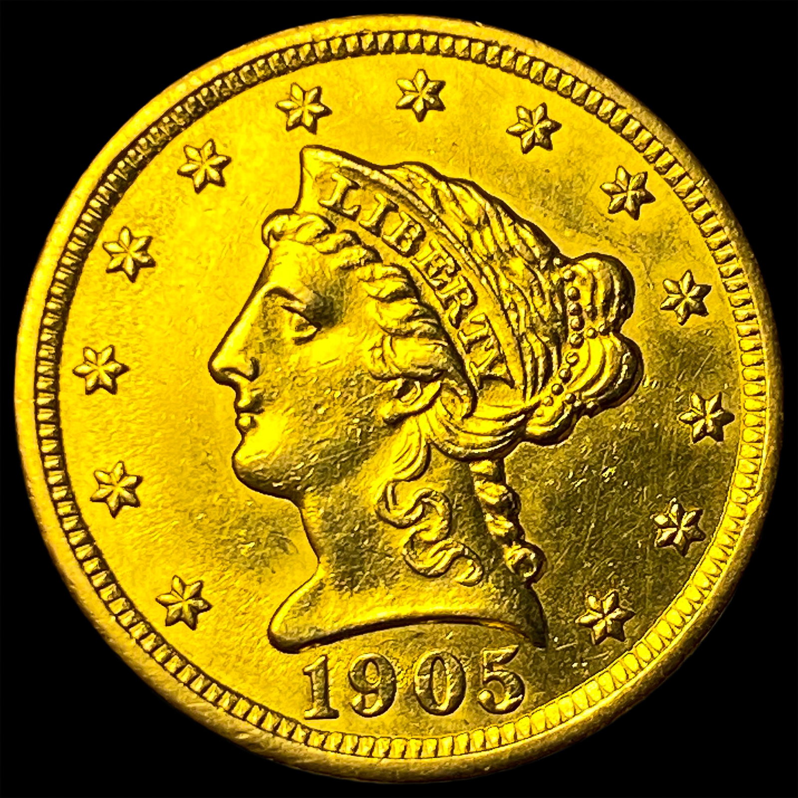1905 Liberty Head Gold Quarter Eagle $2.50 CLOSELY UNCIRCULATED (1 of 2)
