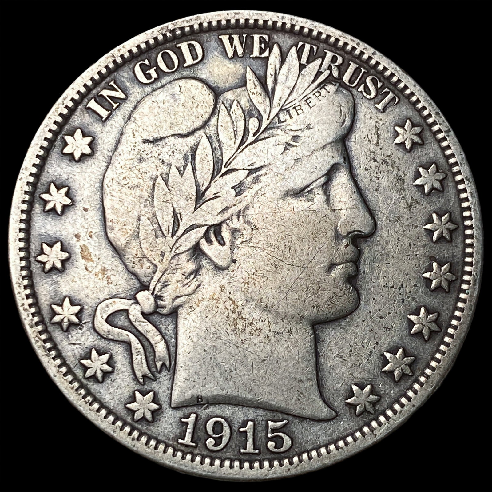 1915-D Silver Barber Half Dollar LIGHTLY CIRCULATED: 1915-D Silver Barber Half Dollar LIGHTLY CIRCULATED