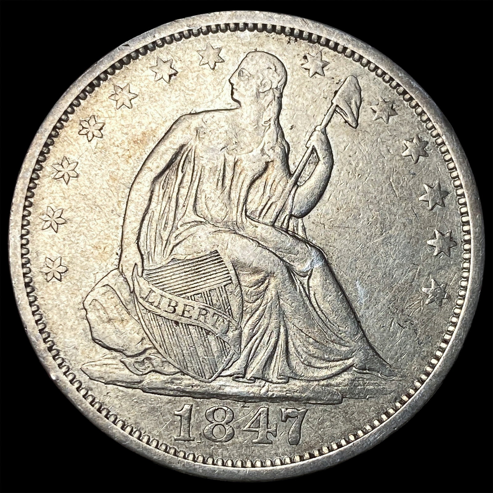 1847-O Silver Half Dollar NEARLY UNCIRCULATED (1 of 2)