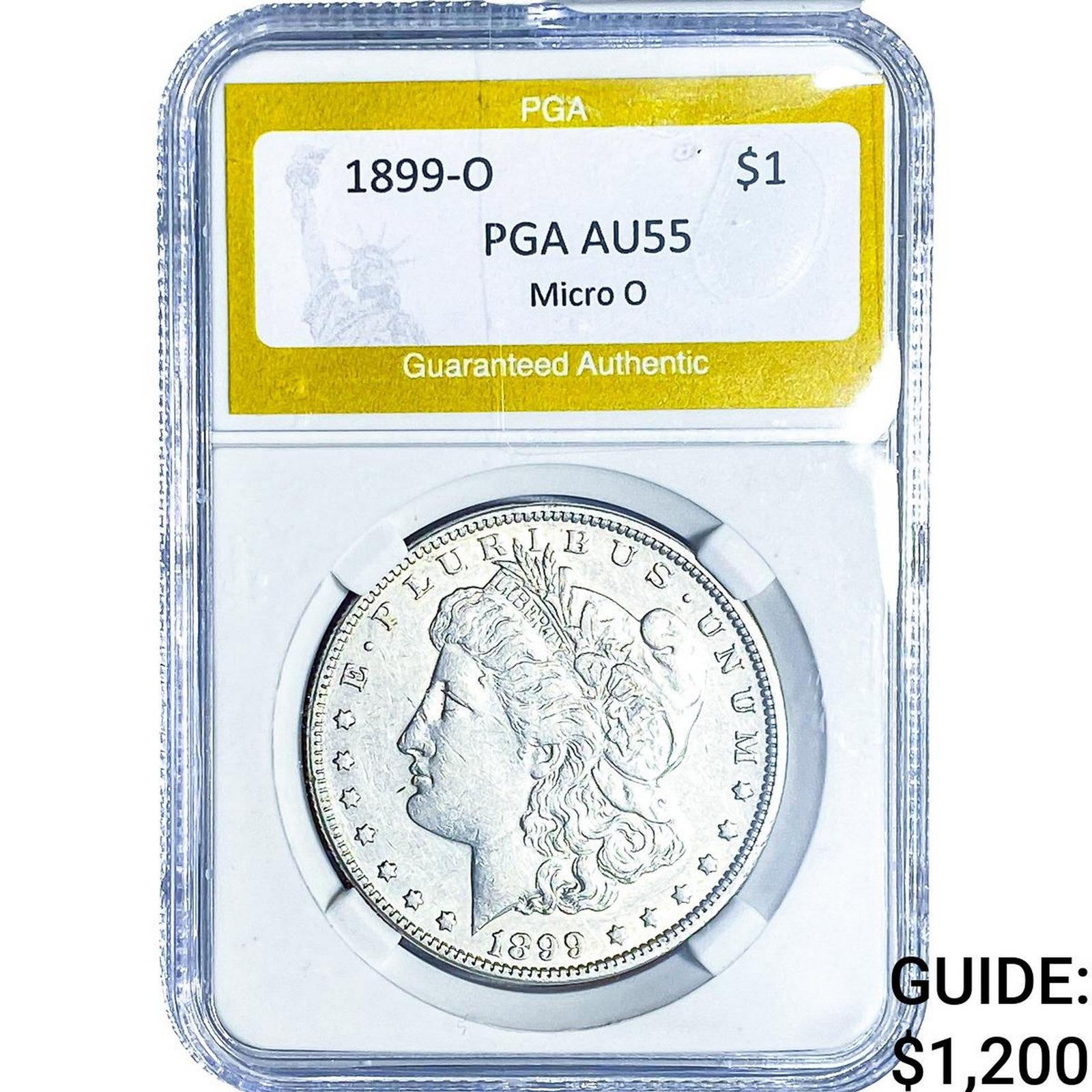 1899-O Morgan Silver Dollar PGA AU55 Micro O (1 of 2)