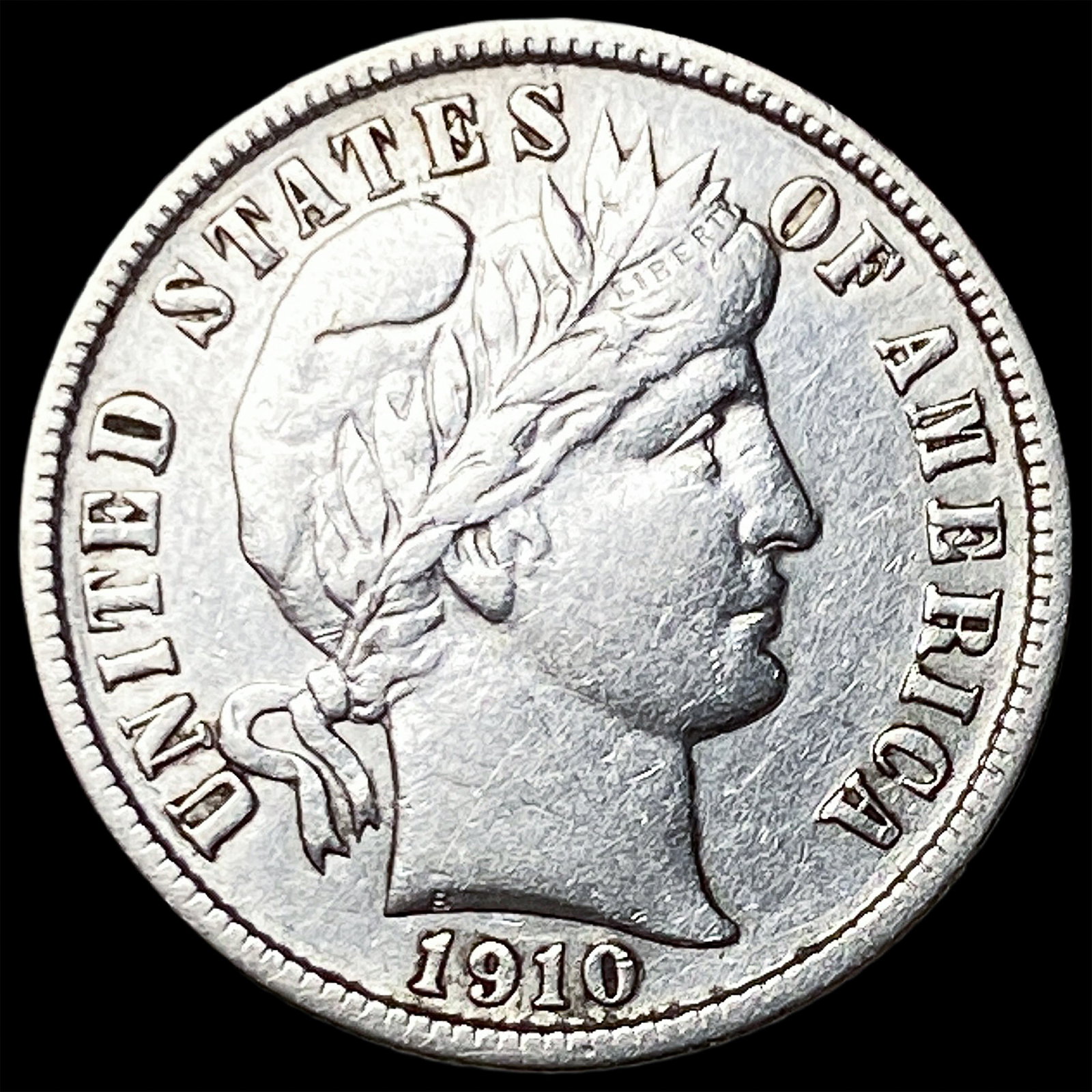 1910-D Silver Barber Dime CLOSELY UNCIRCULATED: 1910-D Silver Barber Dime CLOSELY UNCIRCULATED
