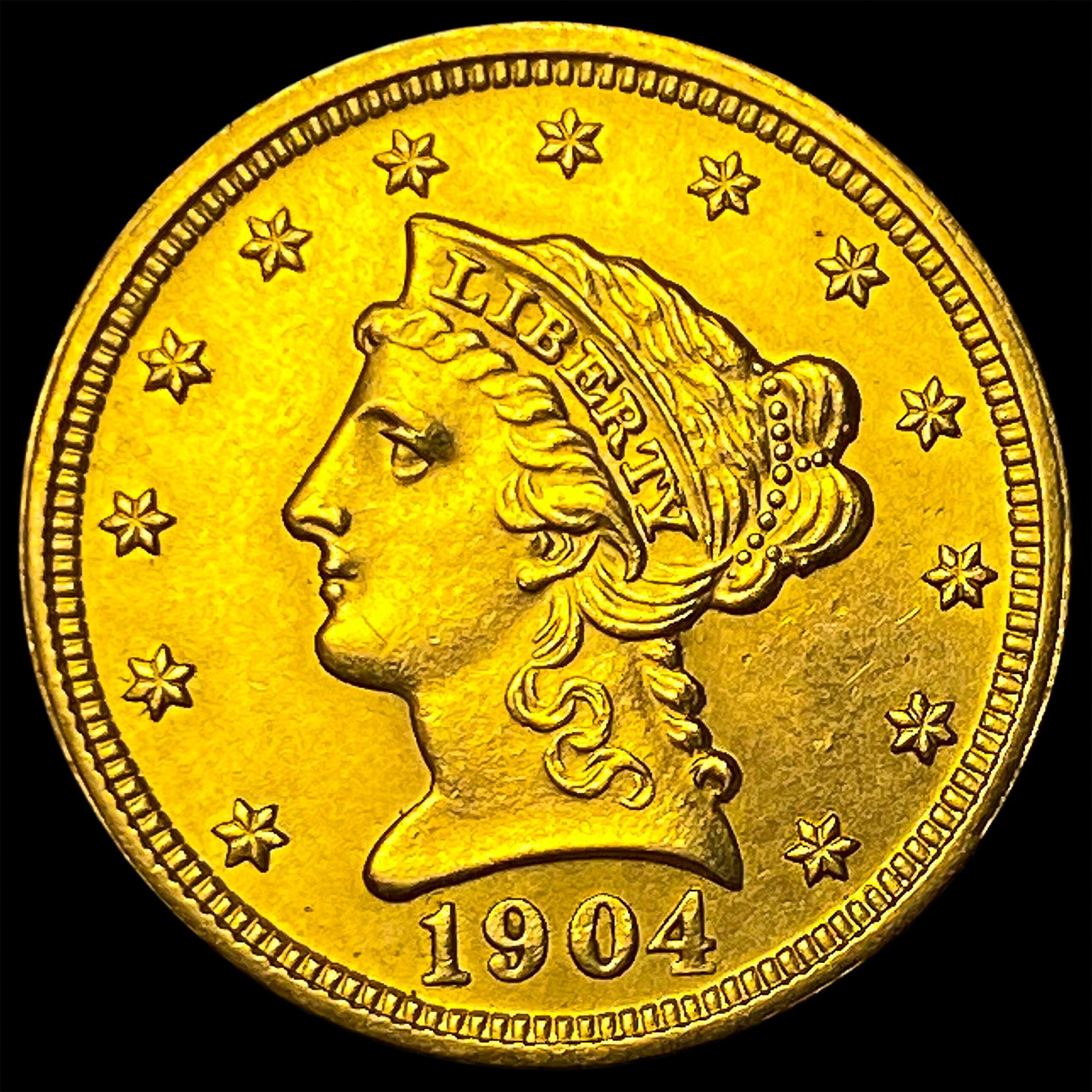 1904 Liberty Head Gold Quarter Eagle $2.50 CLOSELY UNCIRCULATED: 1904 Liberty Head Gold Quarter Eagle $2.50 CLOSELY UNCIRCULATED