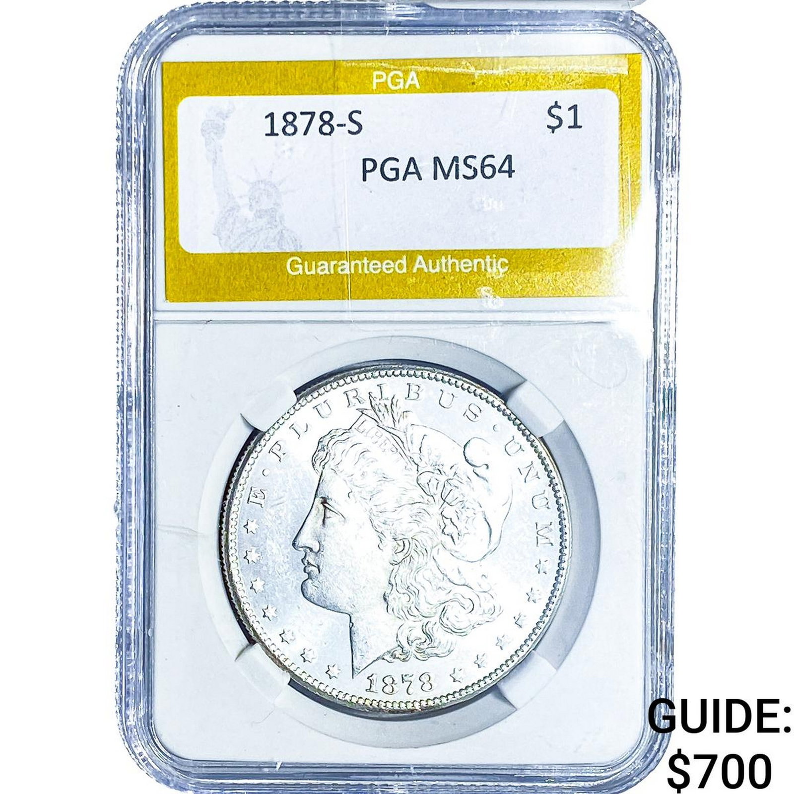 1878-S Morgan Silver Dollar PGA MS64: 1878-S Morgan Silver Dollar PGA MS64