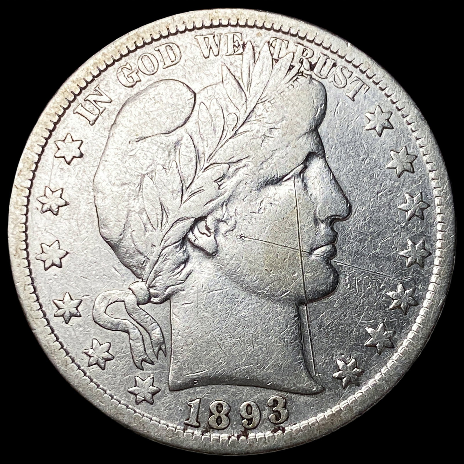1893-S Silver Barber Half Dollar LIGHTLY CIRCULATED (1 of 2)