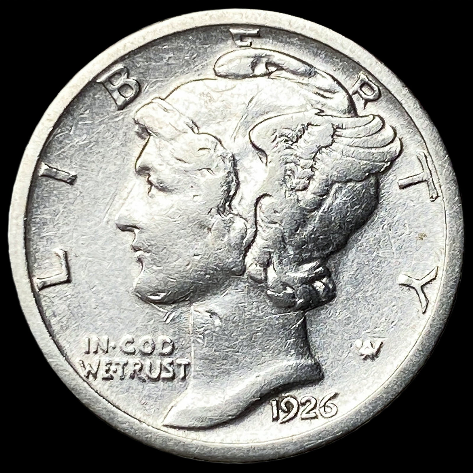 1926-S Silver Mercury Dime NEARLY UNCIRCULATED (1 of 2)