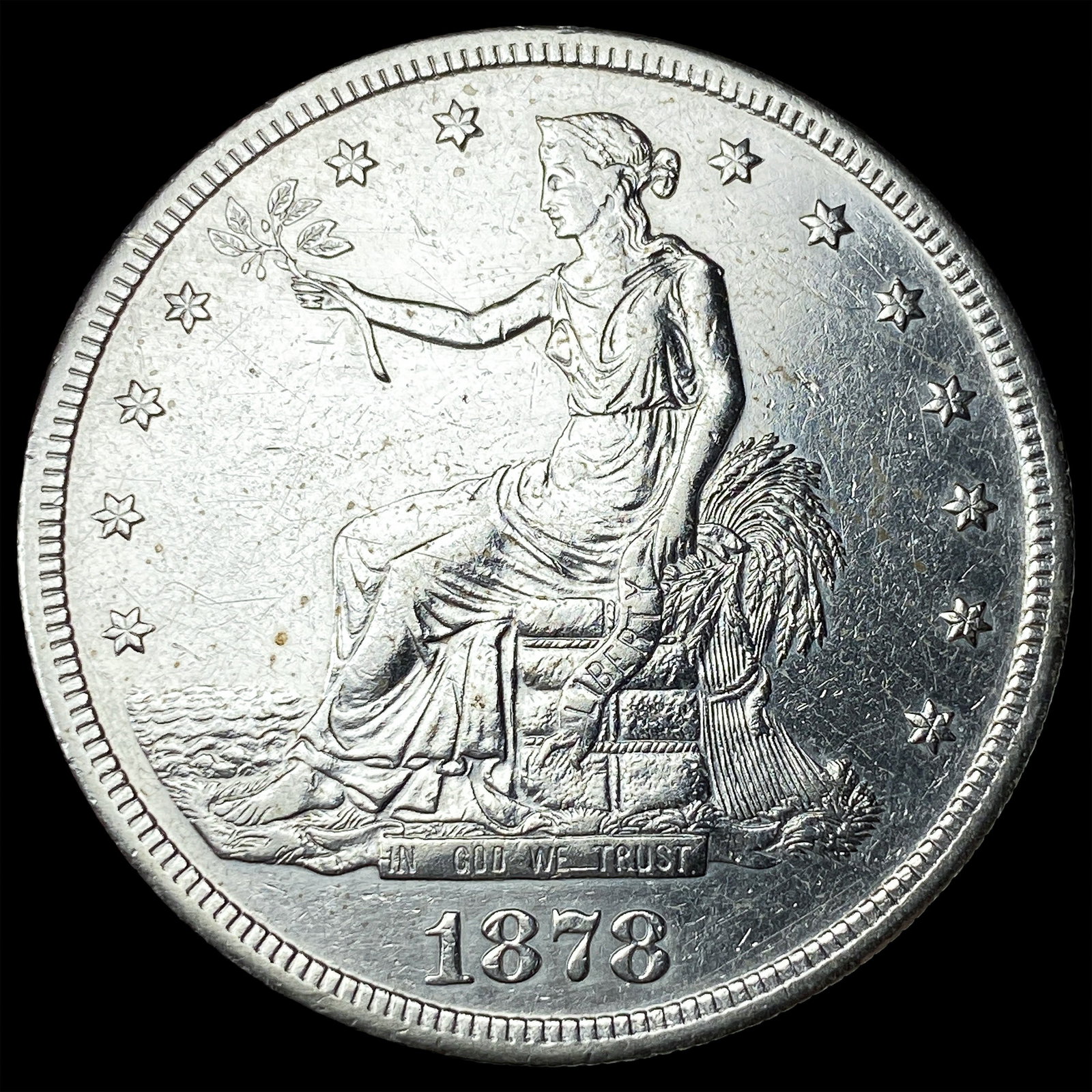 1878-S Silver Trade Dollar CLOSELY UNCIRCULATED: 1878-S Silver Trade Dollar CLOSELY UNCIRCULATED