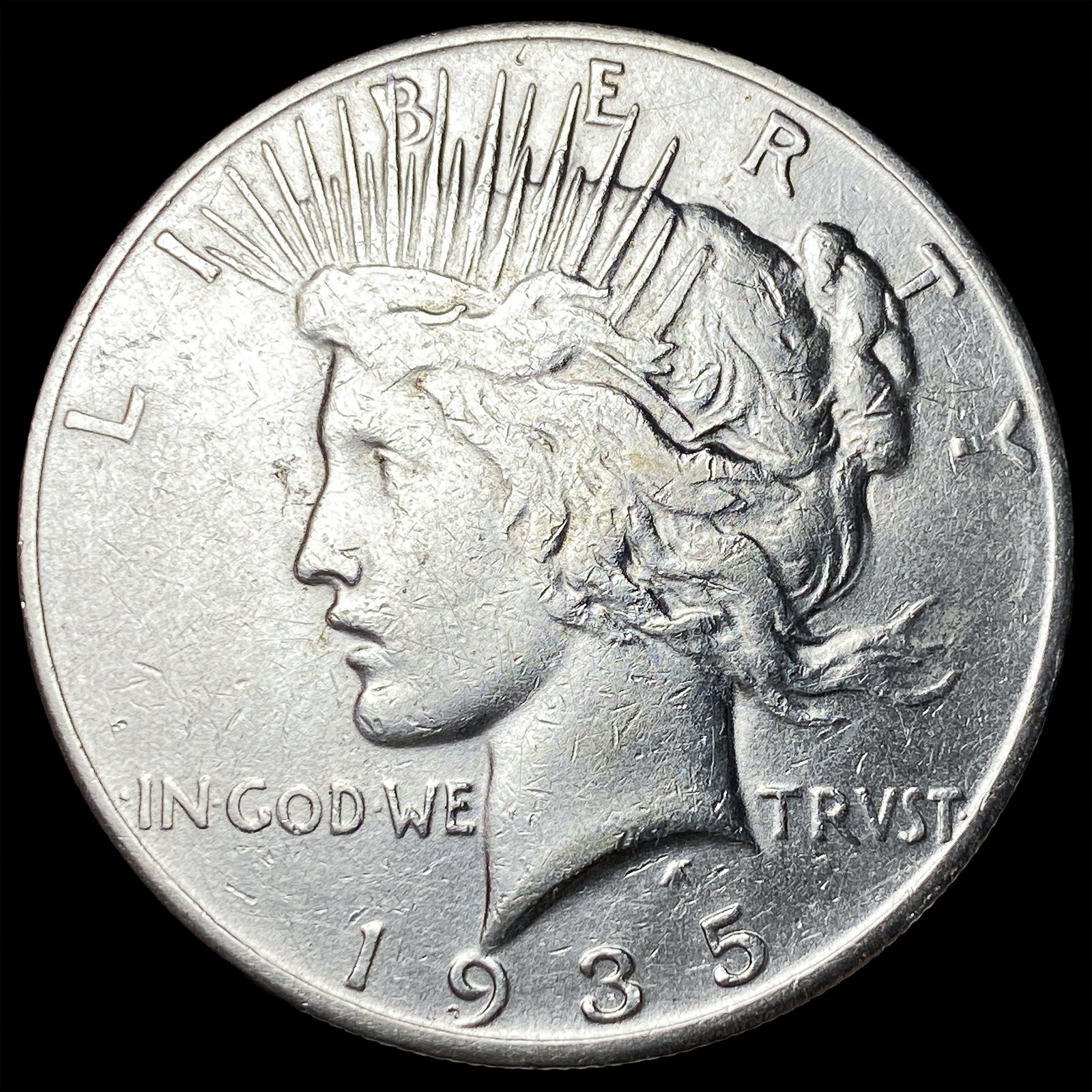 1935-S Silver Peace Dollar NEARLY UNCIRCULATED: 1935-S Silver Peace Dollar NEARLY UNCIRCULATED