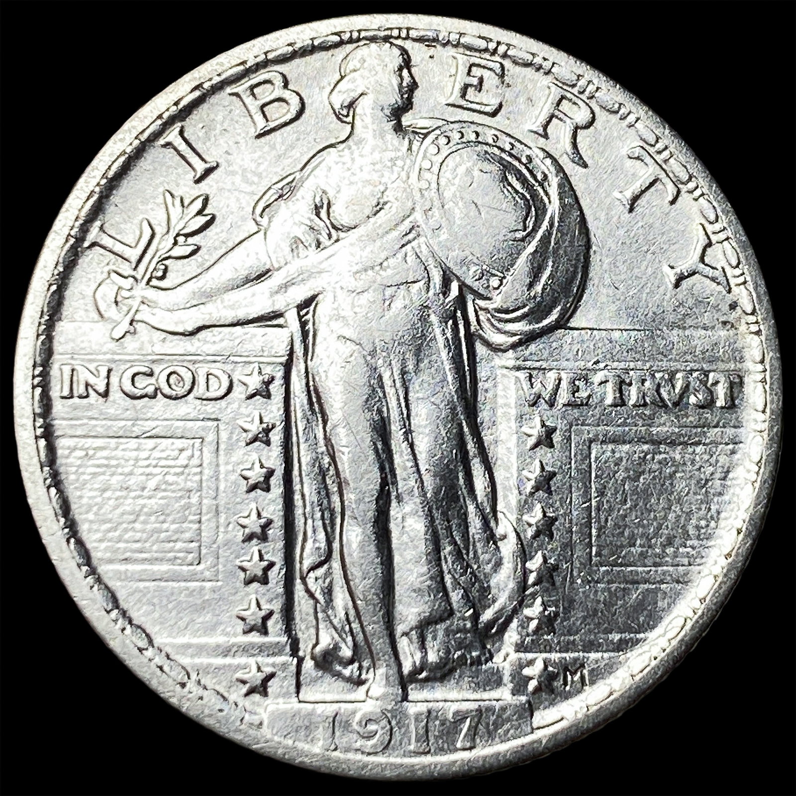 1917 Type 2 Standing Liberty Quarter NEARLY UNCIRCULATED: 1917 Type 2 Standing Liberty Quarter NEARLY UNCIRCULATED