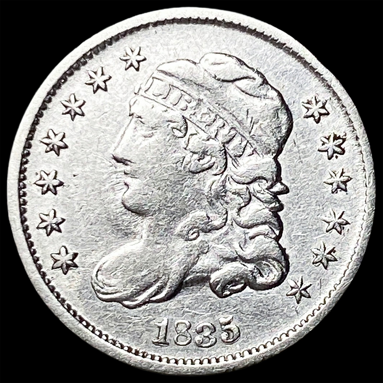 1835 Capped Bust Half Dime NEARLY UNCIRCULATED: 1835 Capped Bust Half Dime NEARLY UNCIRCULATED
