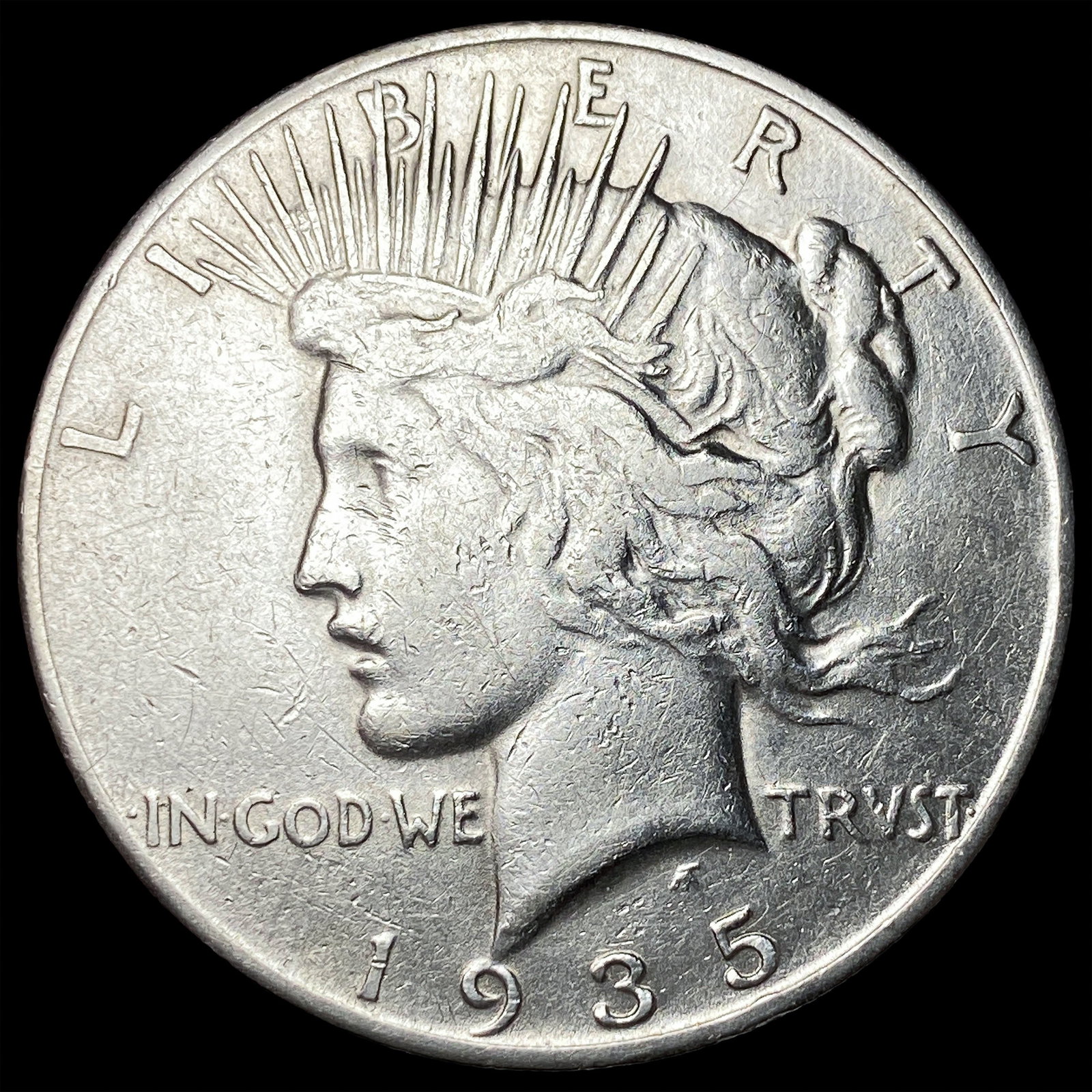 1935-S Silver Peace Dollar CLOSELY UNCIRCULATED: 1935-S Silver Peace Dollar CLOSELY UNCIRCULATED