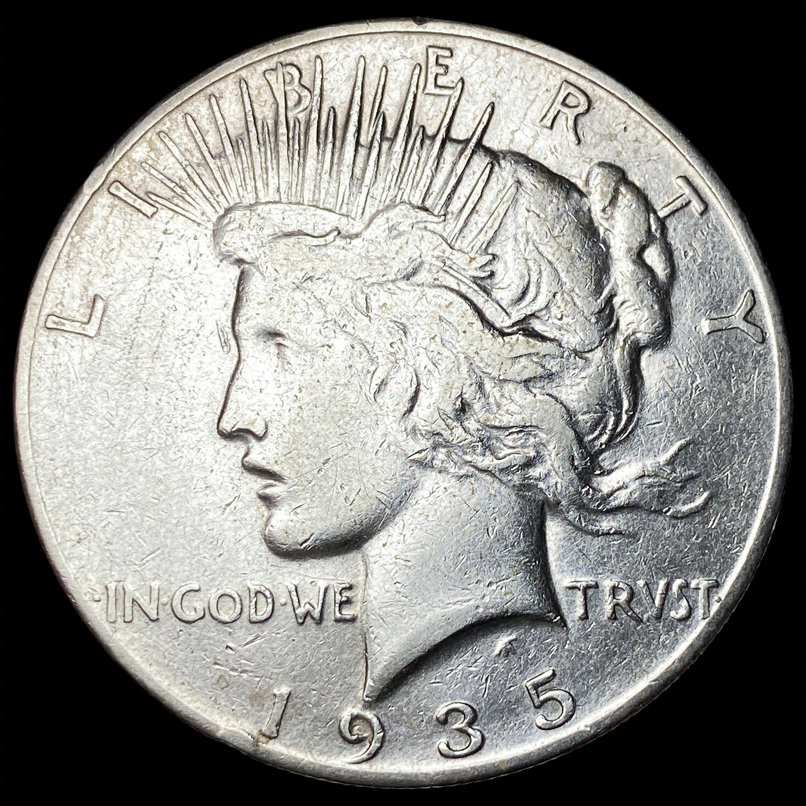 1935-S Silver Peace Dollar NEARLY UNCIRCULATED: 1935-S Silver Peace Dollar NEARLY UNCIRCULATED