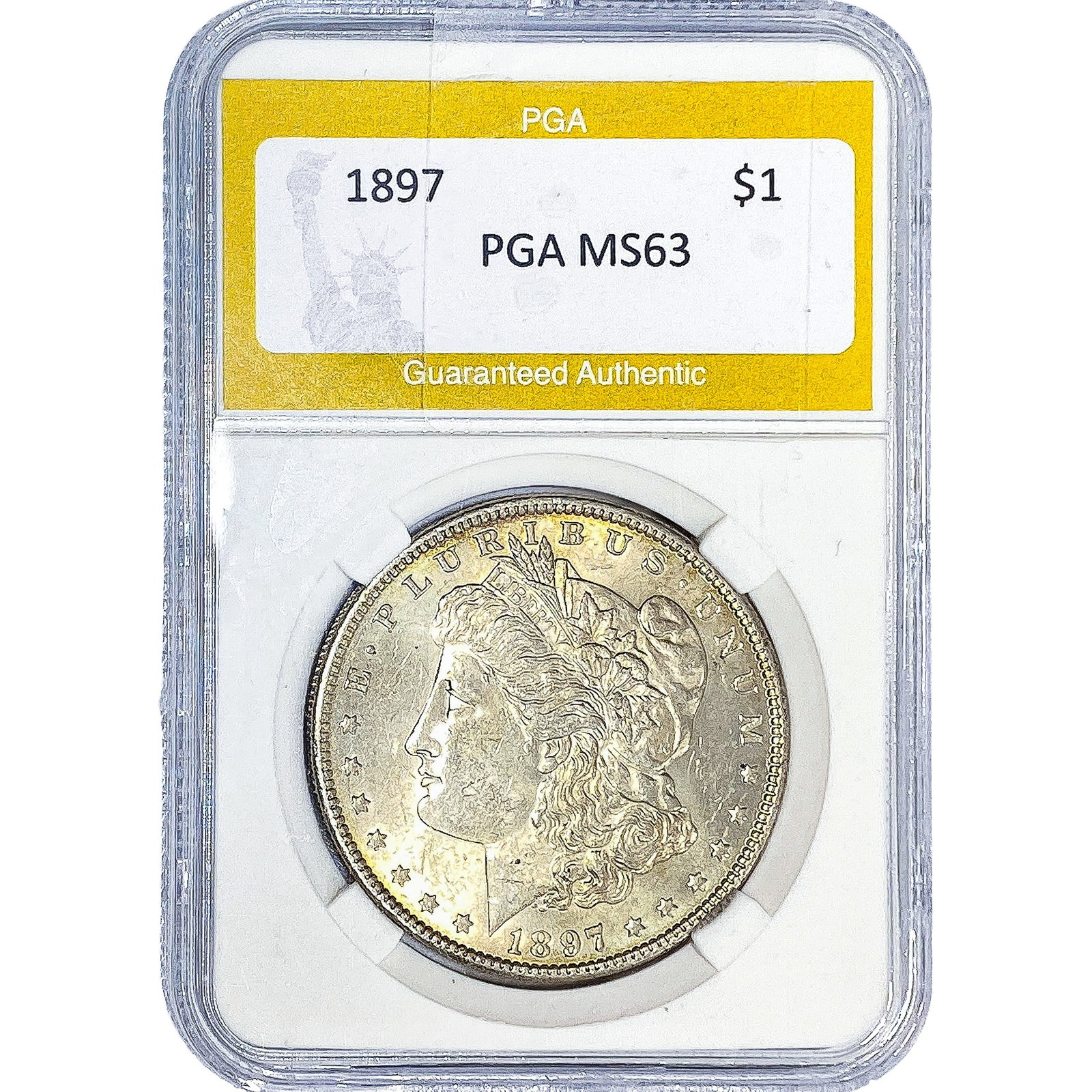 1897 Morgan Silver Dollar PGA MS63: 1897 Morgan Silver Dollar PGA MS63