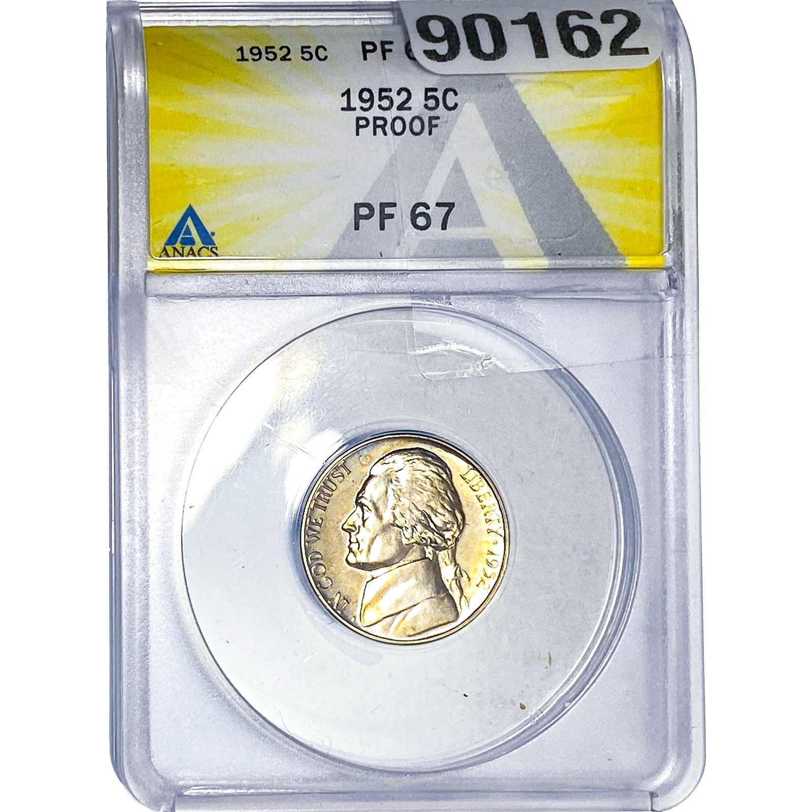 1952 Jefferson Nickel ANACS PF67: 1952 Jefferson Nickel ANACS PF67