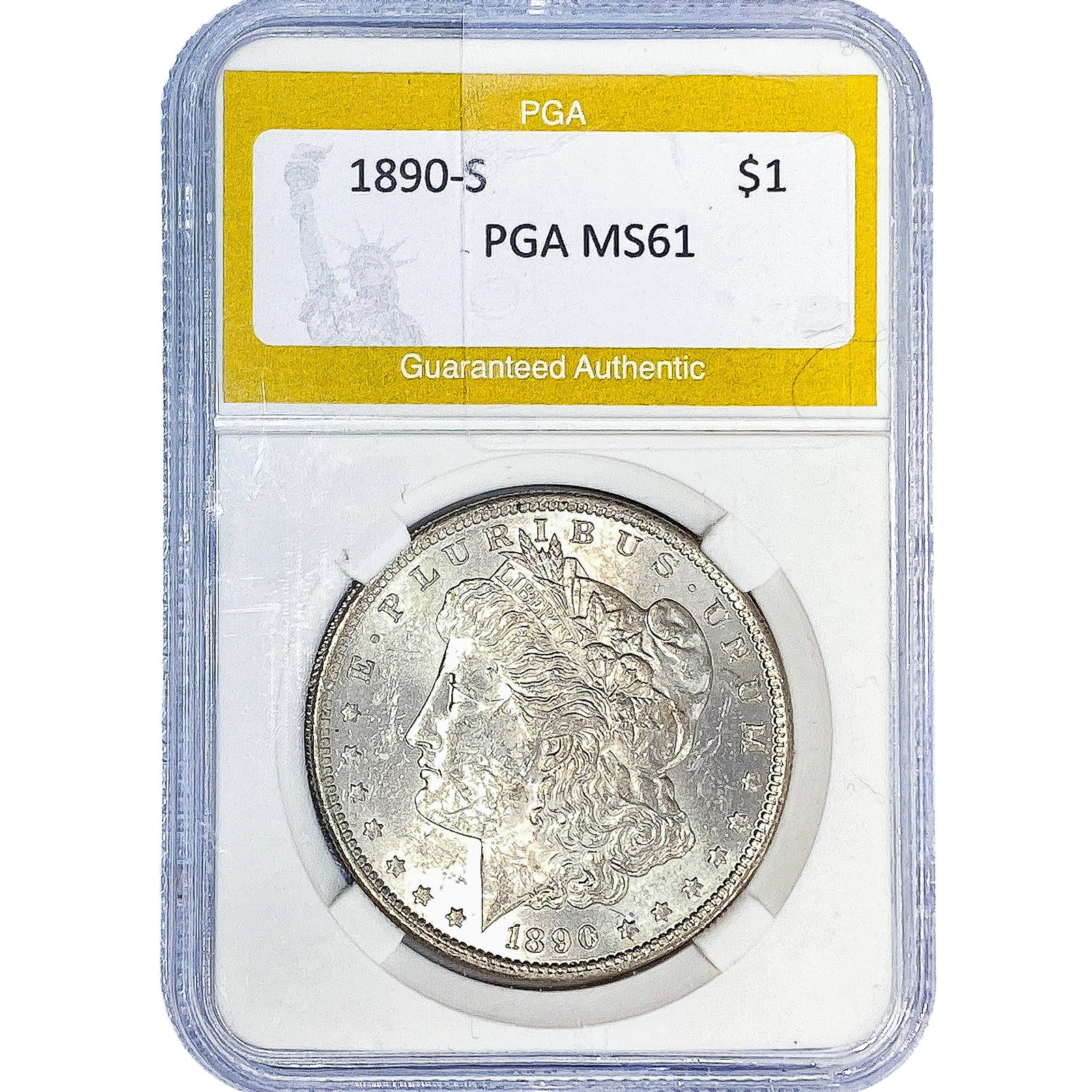1890-S Morgan Silver Dollar PGA MS61 (1 of 2)