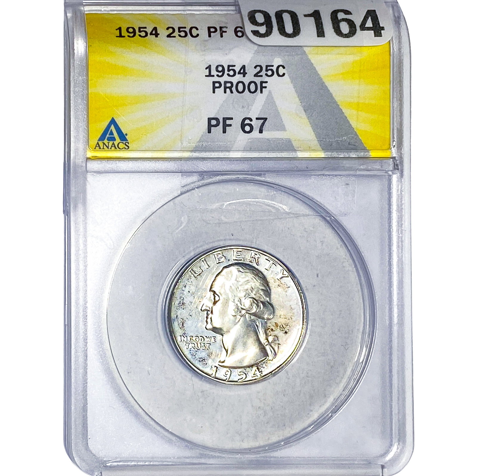 1954 Washington Silver Quarter ANACS PF67 PROOF: 1954 Washington Silver Quarter ANACS PF67 PROOF