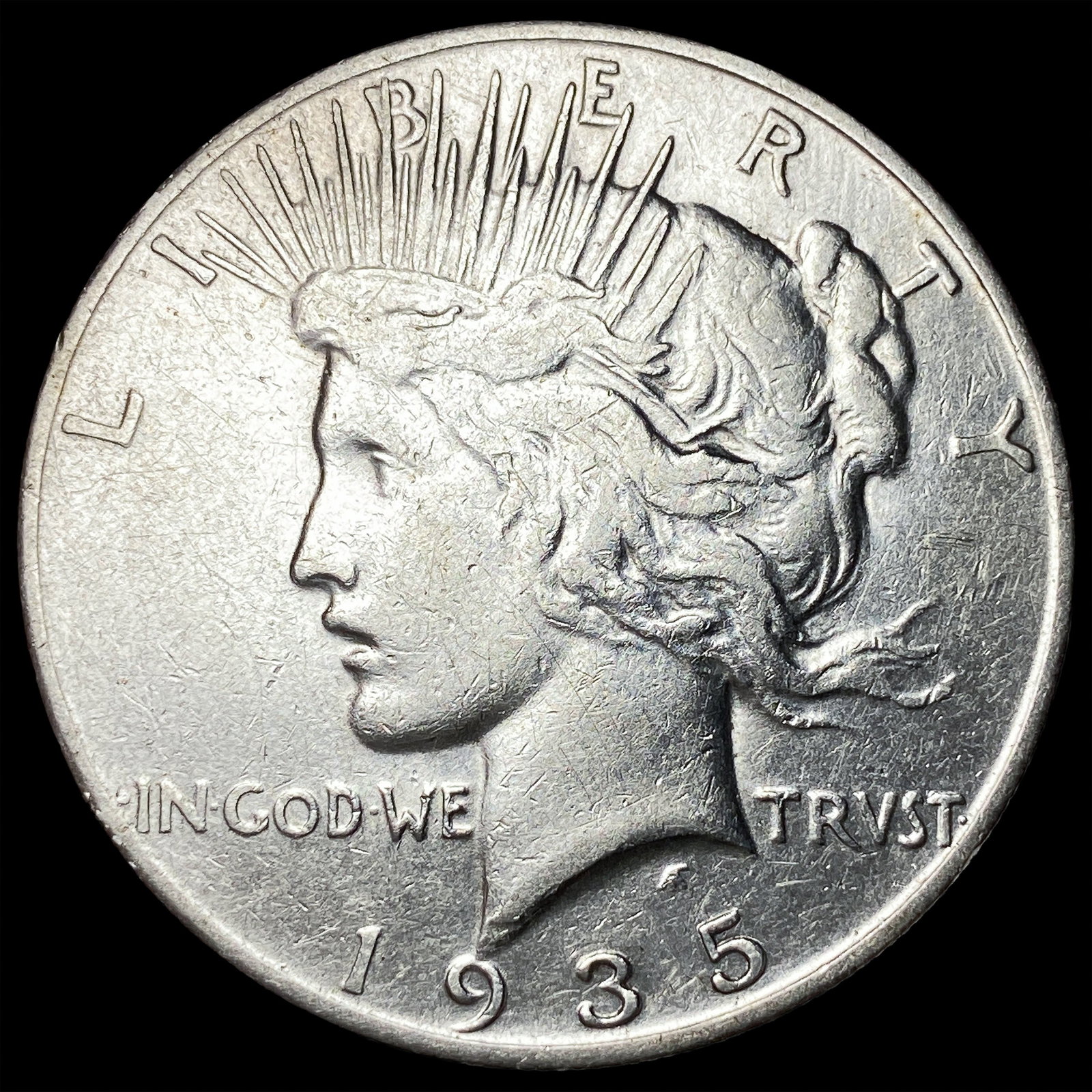 1935-S Silver Peace Dollar NEARLY UNCIRCULATED: 1935-S Silver Peace Dollar NEARLY UNCIRCULATED
