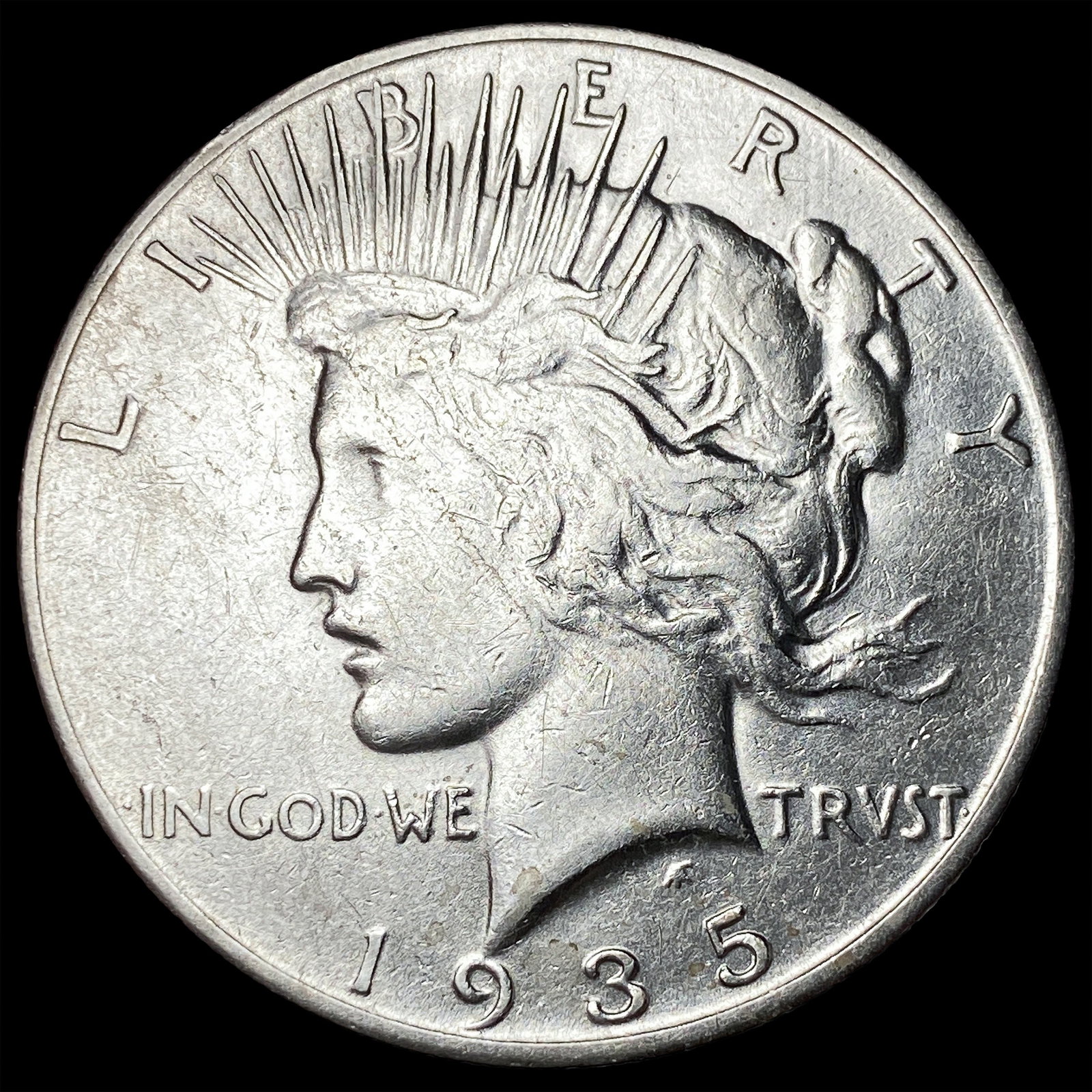 1935-S Silver Peace Dollar NEARLY UNCIRCULATED: 1935-S Silver Peace Dollar NEARLY UNCIRCULATED