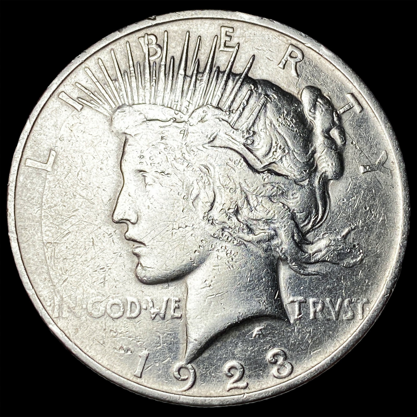 1923-D Silver Peace Dollar NEARLY UNCIRCULATED: 1923-D Silver Peace Dollar NEARLY UNCIRCULATED