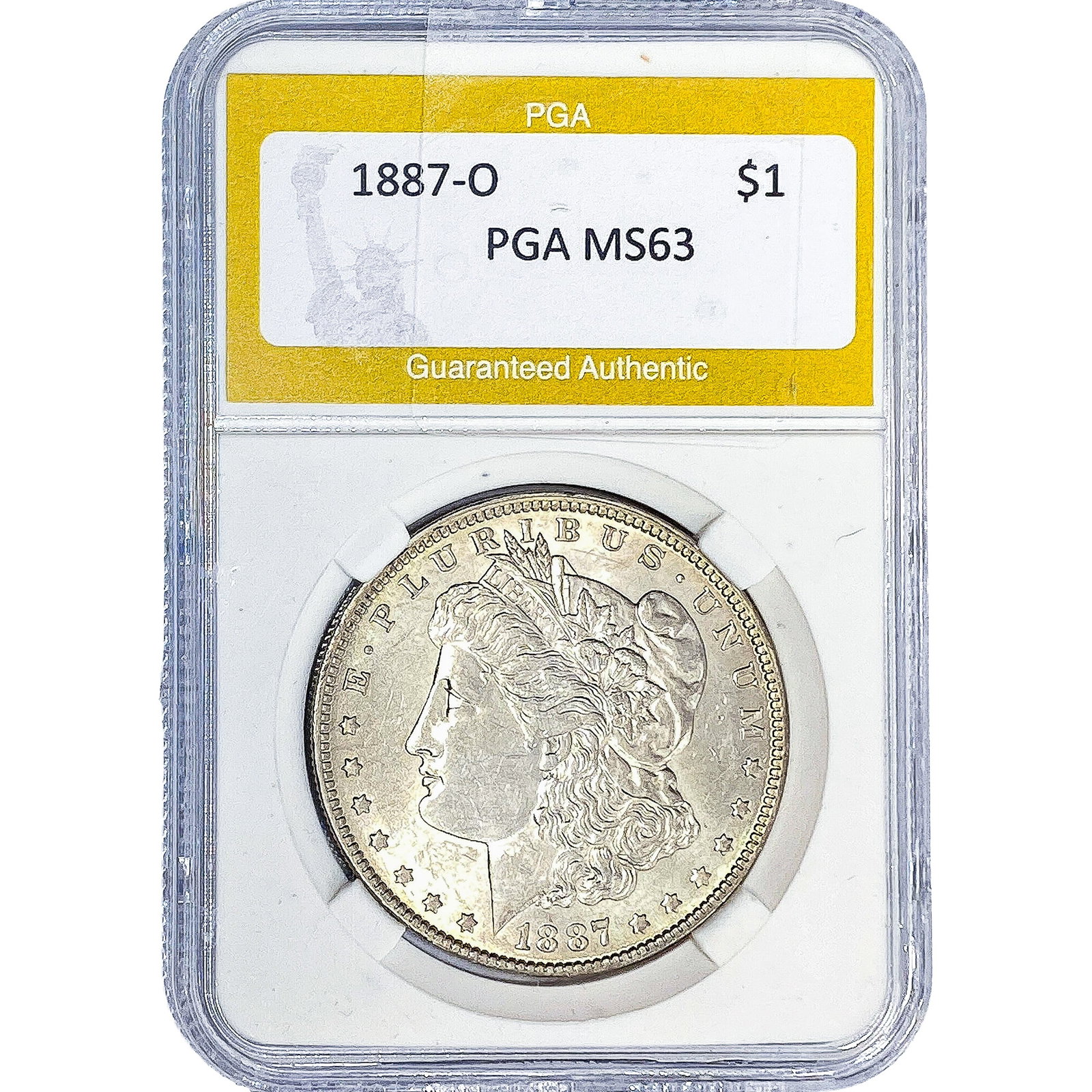 1887-O Morgan Silver Dollar PGA MS63 (1 of 2)