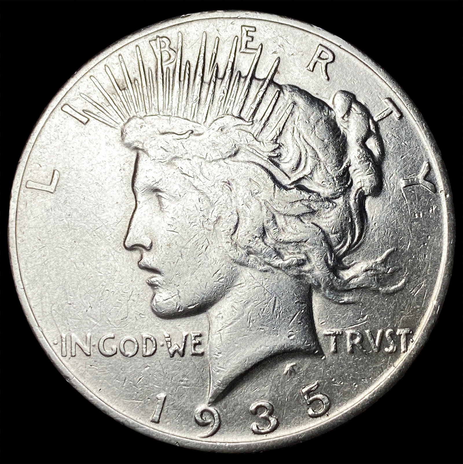 1935-S Silver Peace Dollar NEARLY UNCIRCULATED: 1935-S Silver Peace Dollar NEARLY UNCIRCULATED