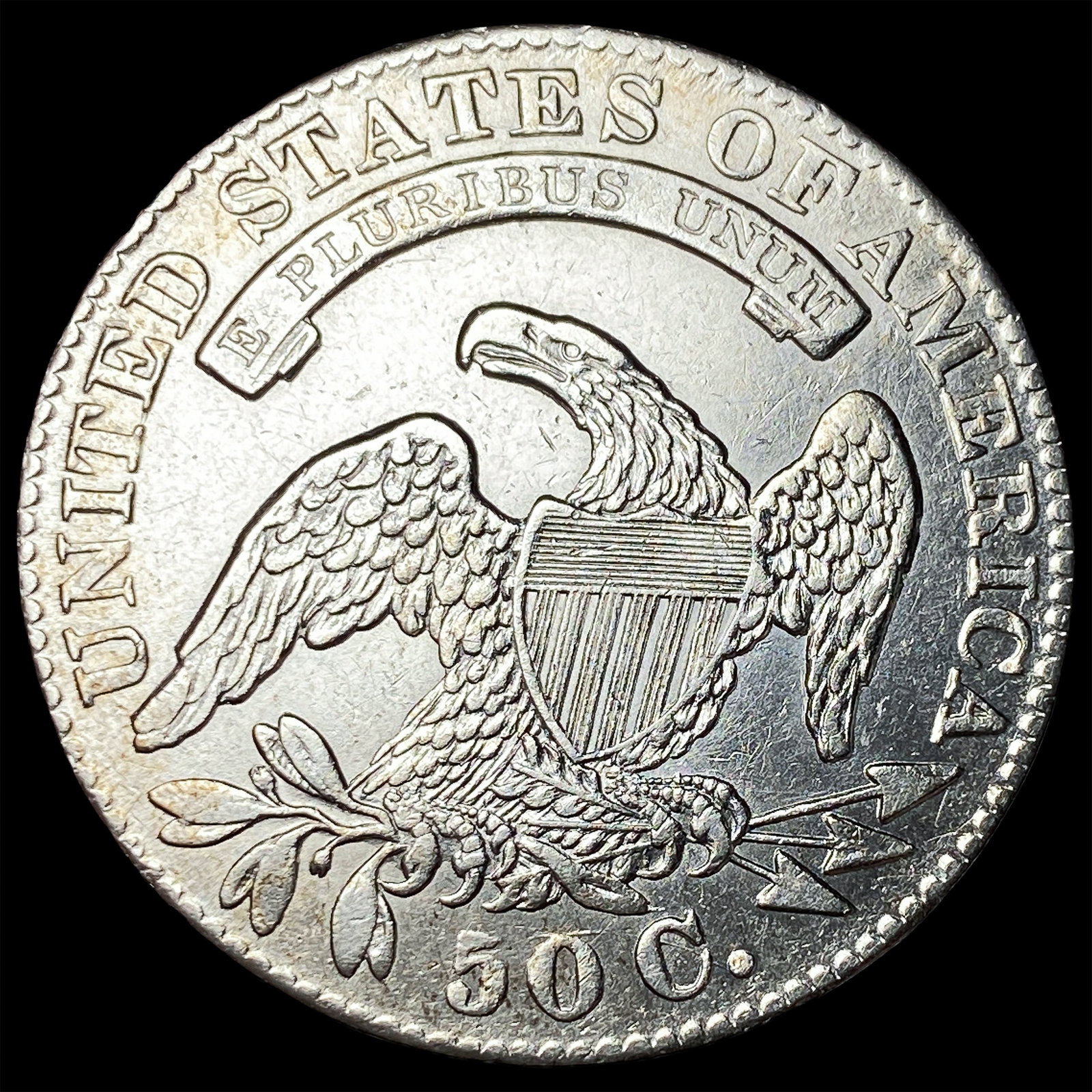 1833 Silver Capped Bust Half Dollar CLOSELY UNCIRCULATED - 2