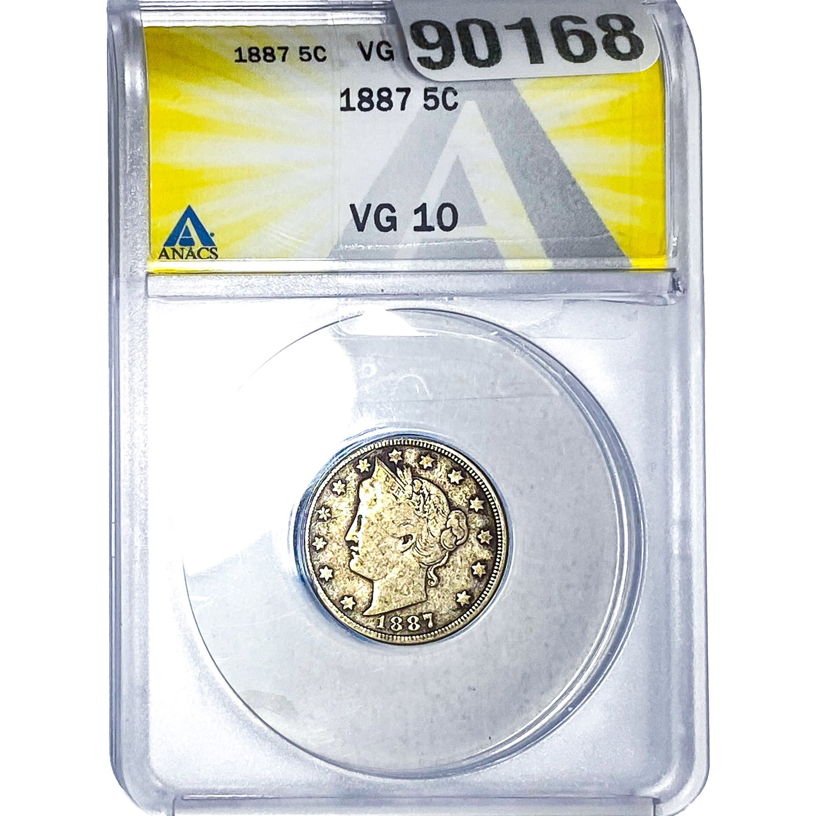 1887 Liberty Victory Nickel ANACS VG10: 1887 Liberty Victory Nickel ANACS VG10