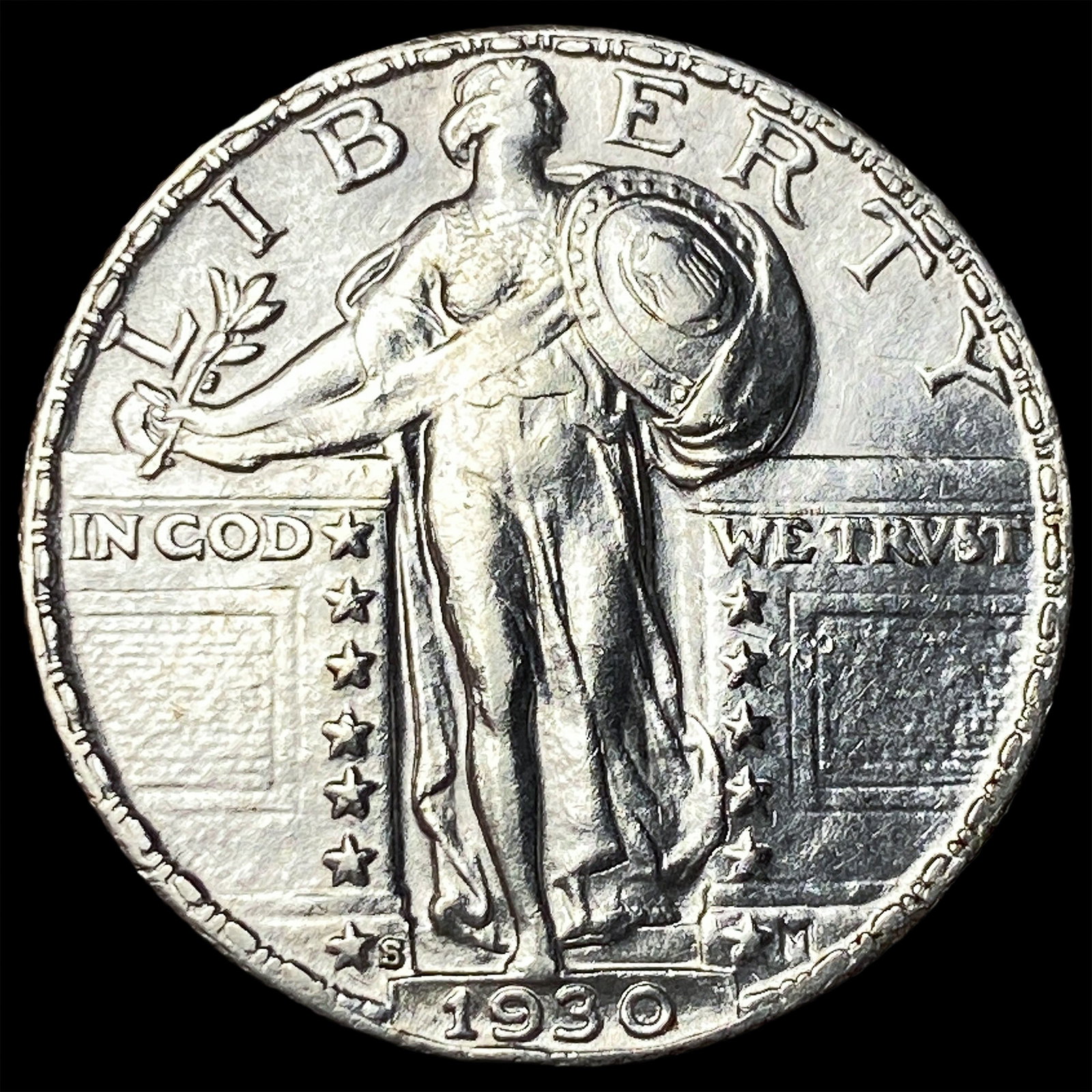 1930-S Silver Standing Liberty Quarter CLOSELY UNCIRCULATED: 1930-S Silver Standing Liberty Quarter CLOSELY UNCIRCULATED