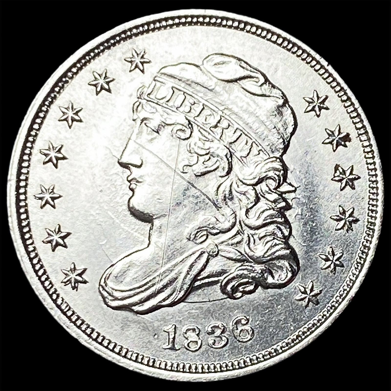 1836 Capped Bust Half Dime UNCIRCULATED (1 of 2)