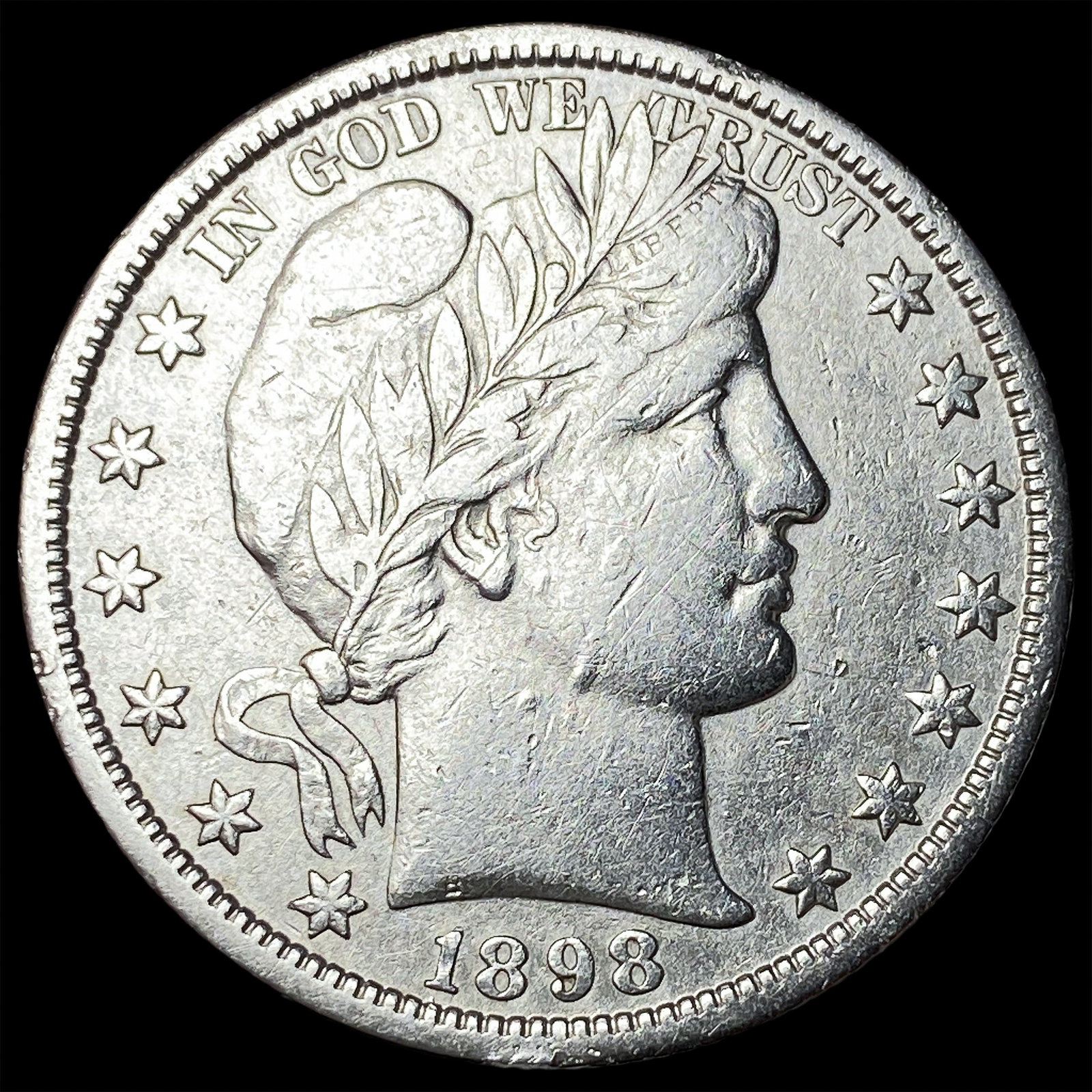 1898-O Silver Barber Half Dollar NEARLY UNCIRCULATED (1 of 2)
