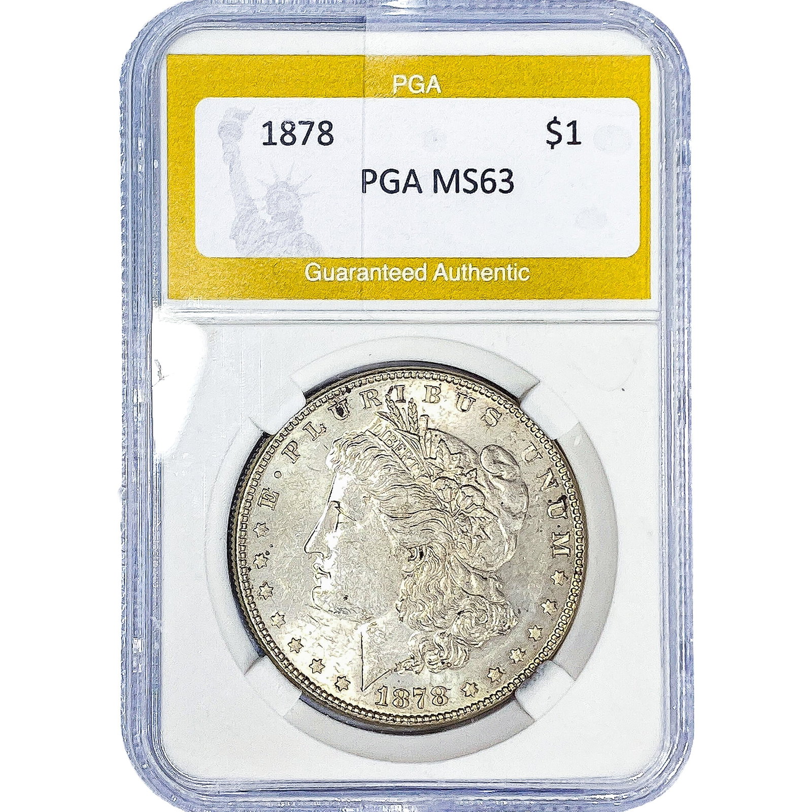 1878 Morgan Silver Dollar PGA MS63: 1878 Morgan Silver Dollar PGA MS63