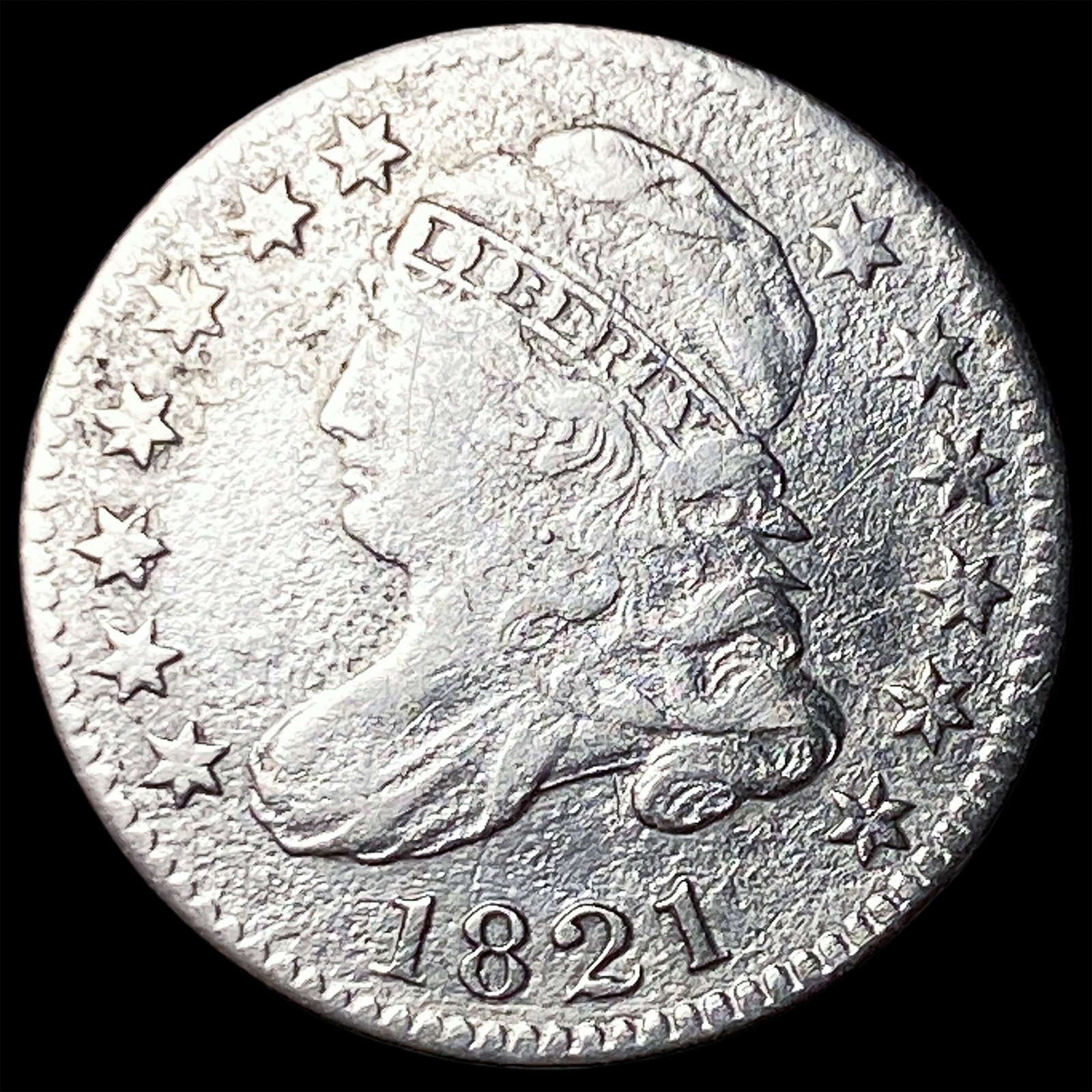 1821 Capped Bust Silver Dime LIGHTLY CIRCULATED (1 of 2)