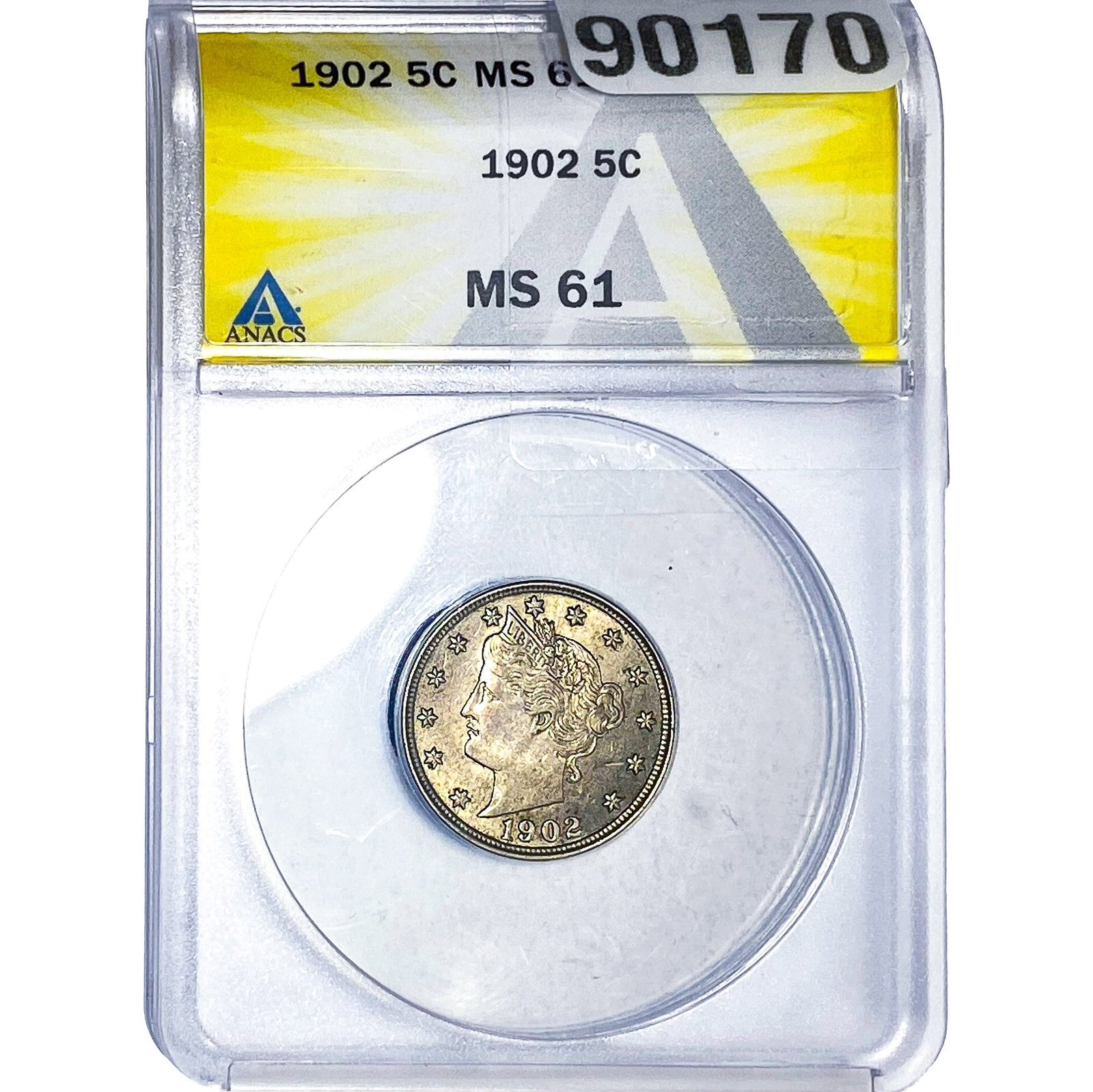 1902 Liberty Victory Nickel ANACS MS61: 1902 Liberty Victory Nickel ANACS MS61