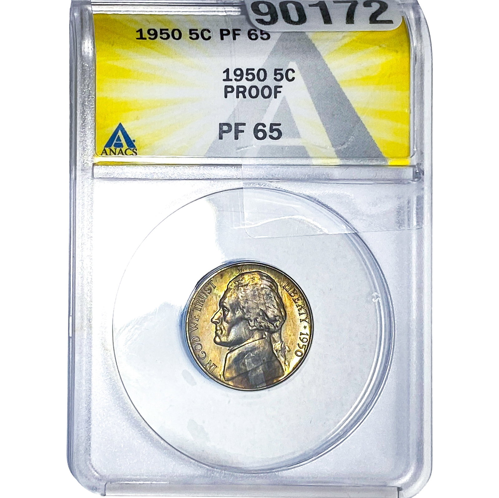 1950 Jefferson Nickel ANACS PF65 PROOF: 1950 Jefferson Nickel ANACS PF65 PROOF