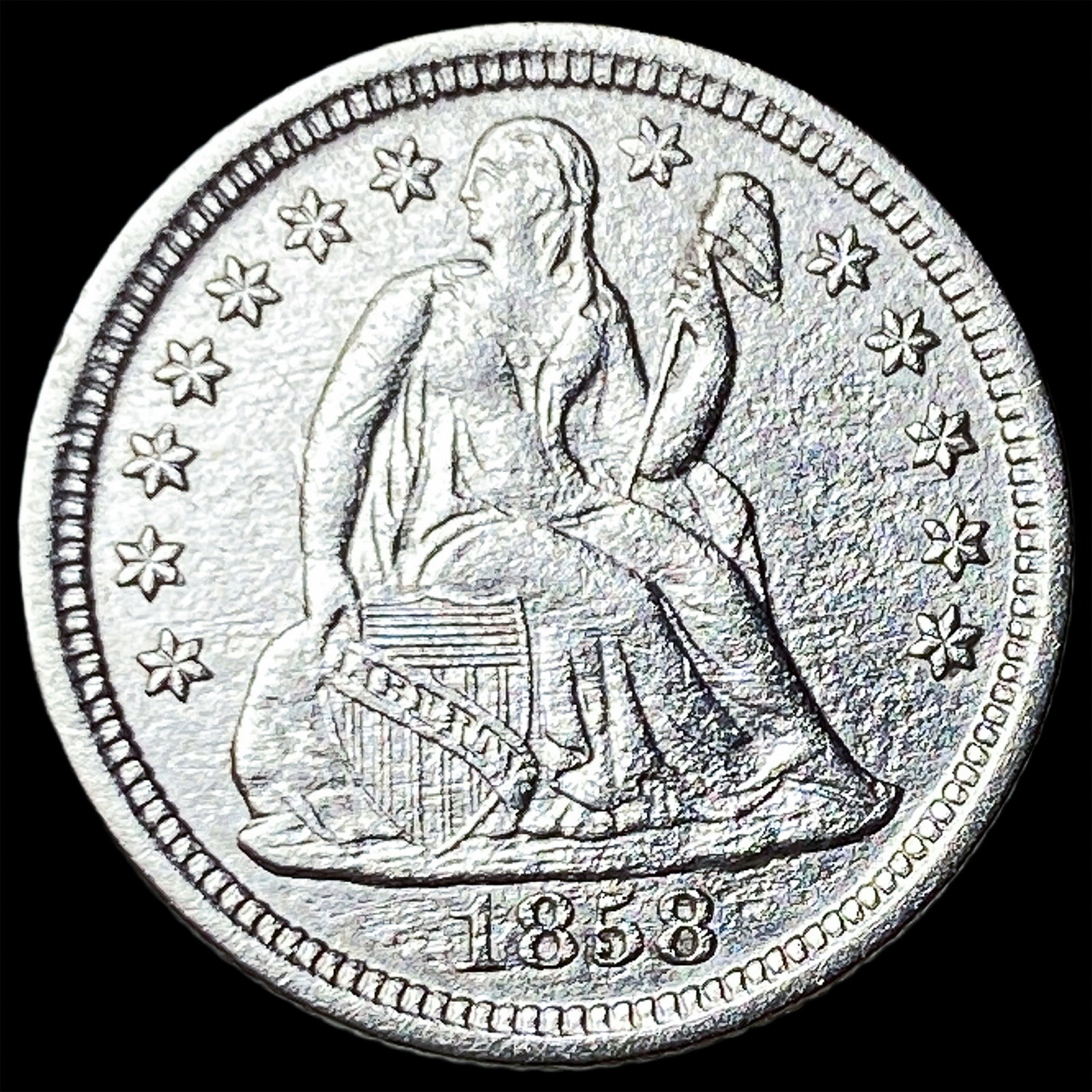 1858-O Silver Seated Liberty Dime UNCIRCULATED: 1858-O Silver Seated Liberty Dime UNCIRCULATED