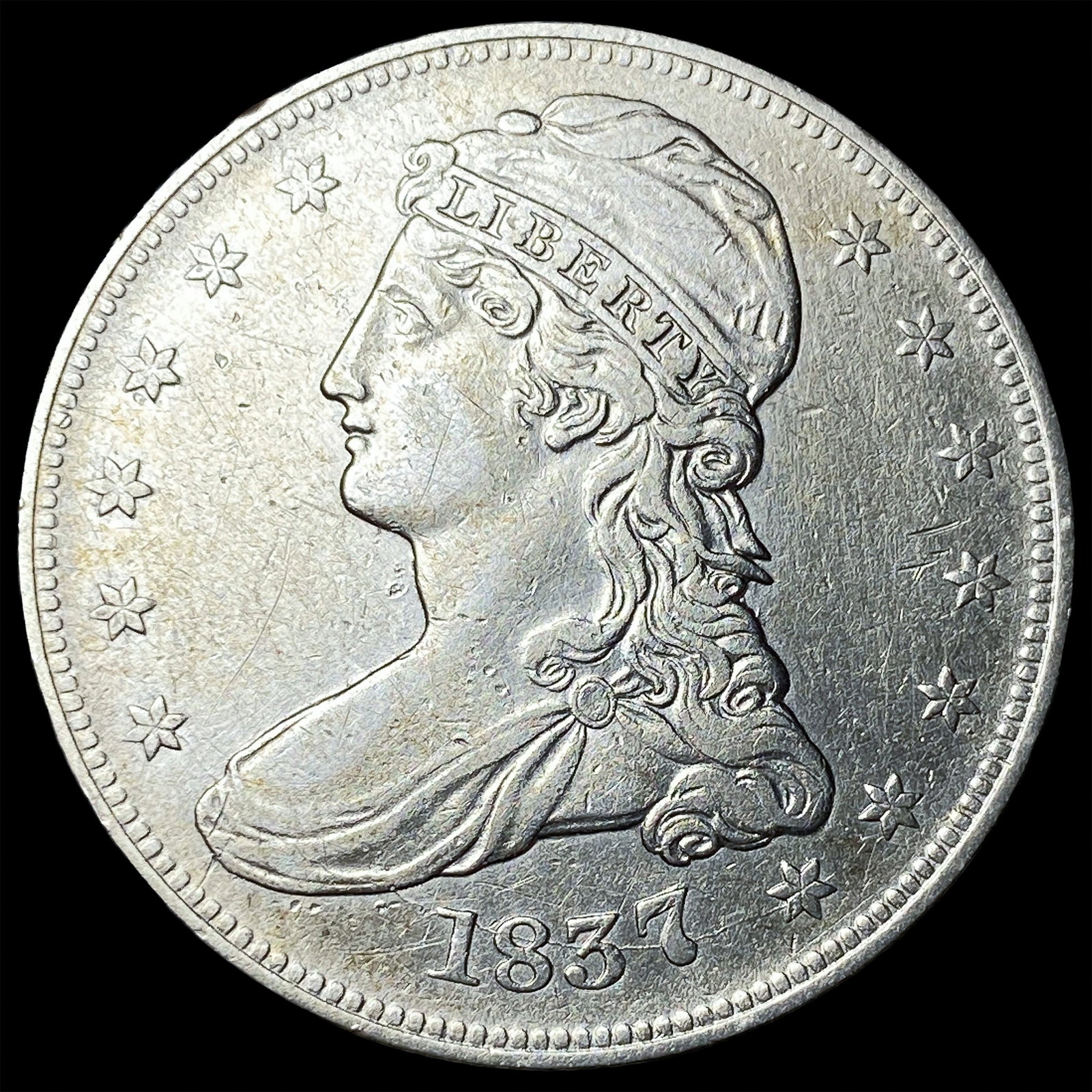1837 Silver Capped Bust Half Dollar CLOSELY UNCIRCULATED (1 of 2)