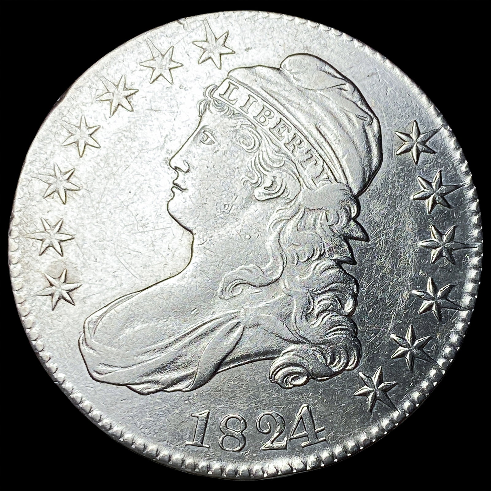 1824 Capped Bust Half Dollar CLOSELY UNCIRCULATED (1 of 2)